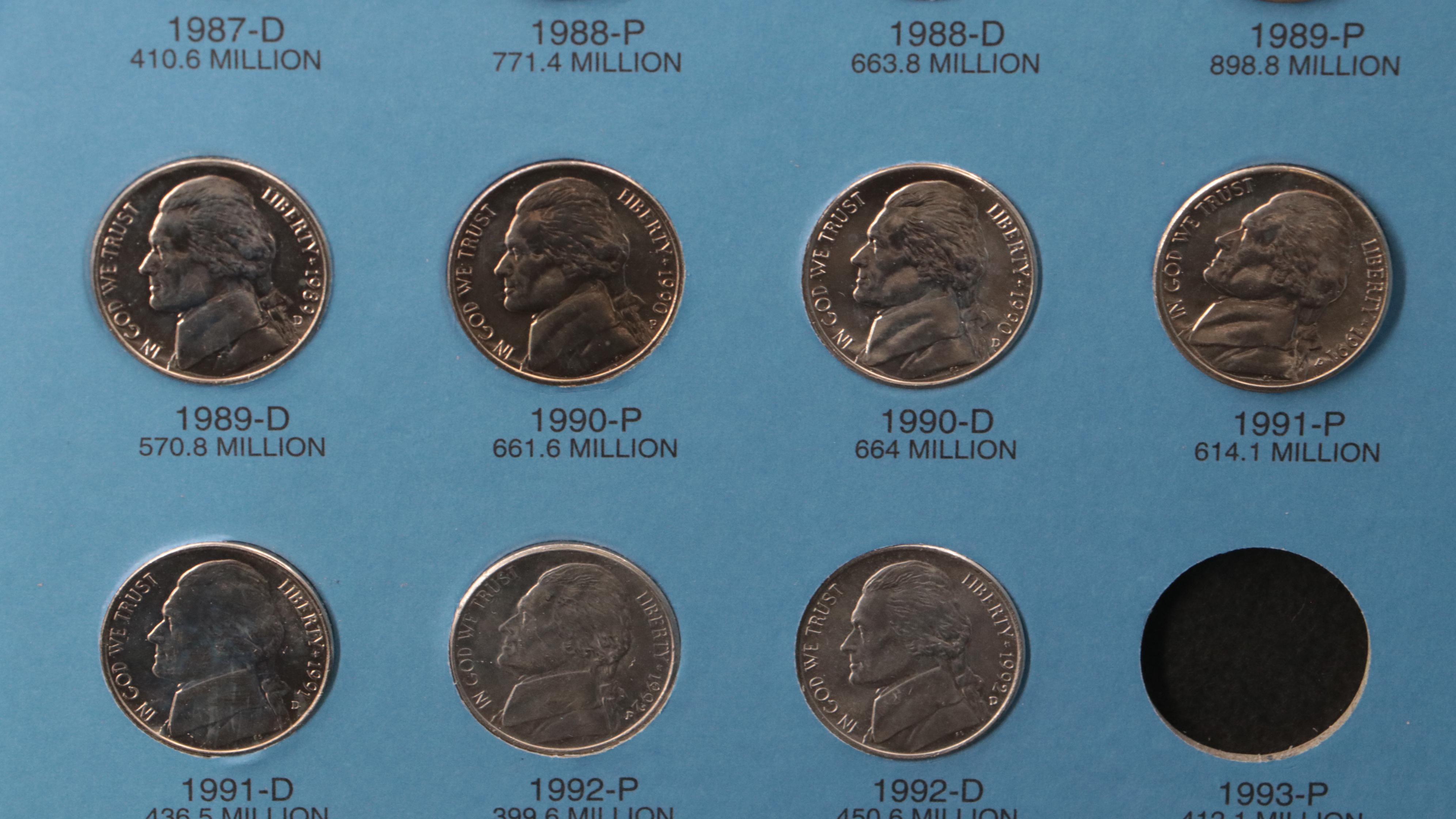 Nearly-Complete Jefferson Nickel Set, 1938-2012