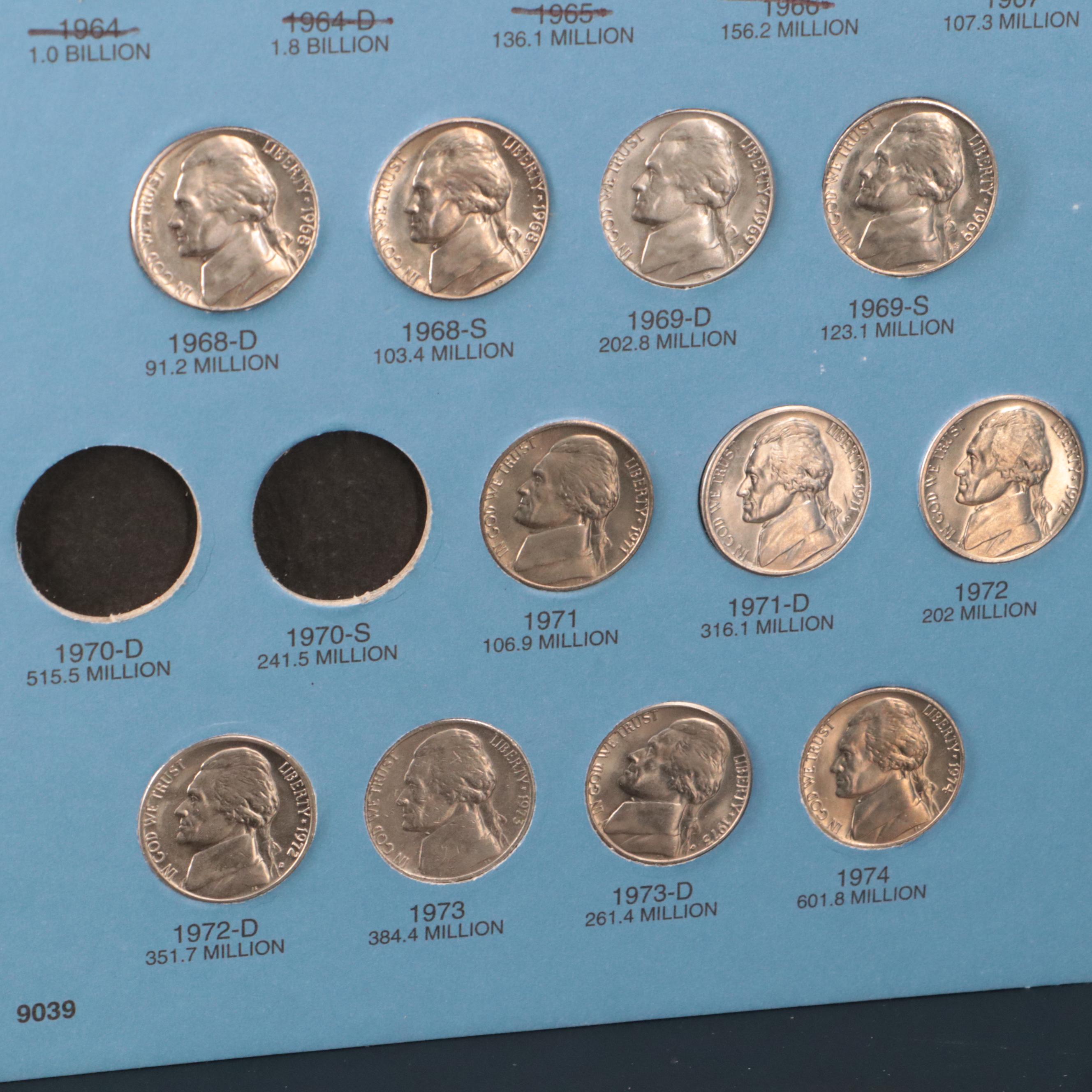 Nearly-Complete Jefferson Nickel Set, 1938-2012