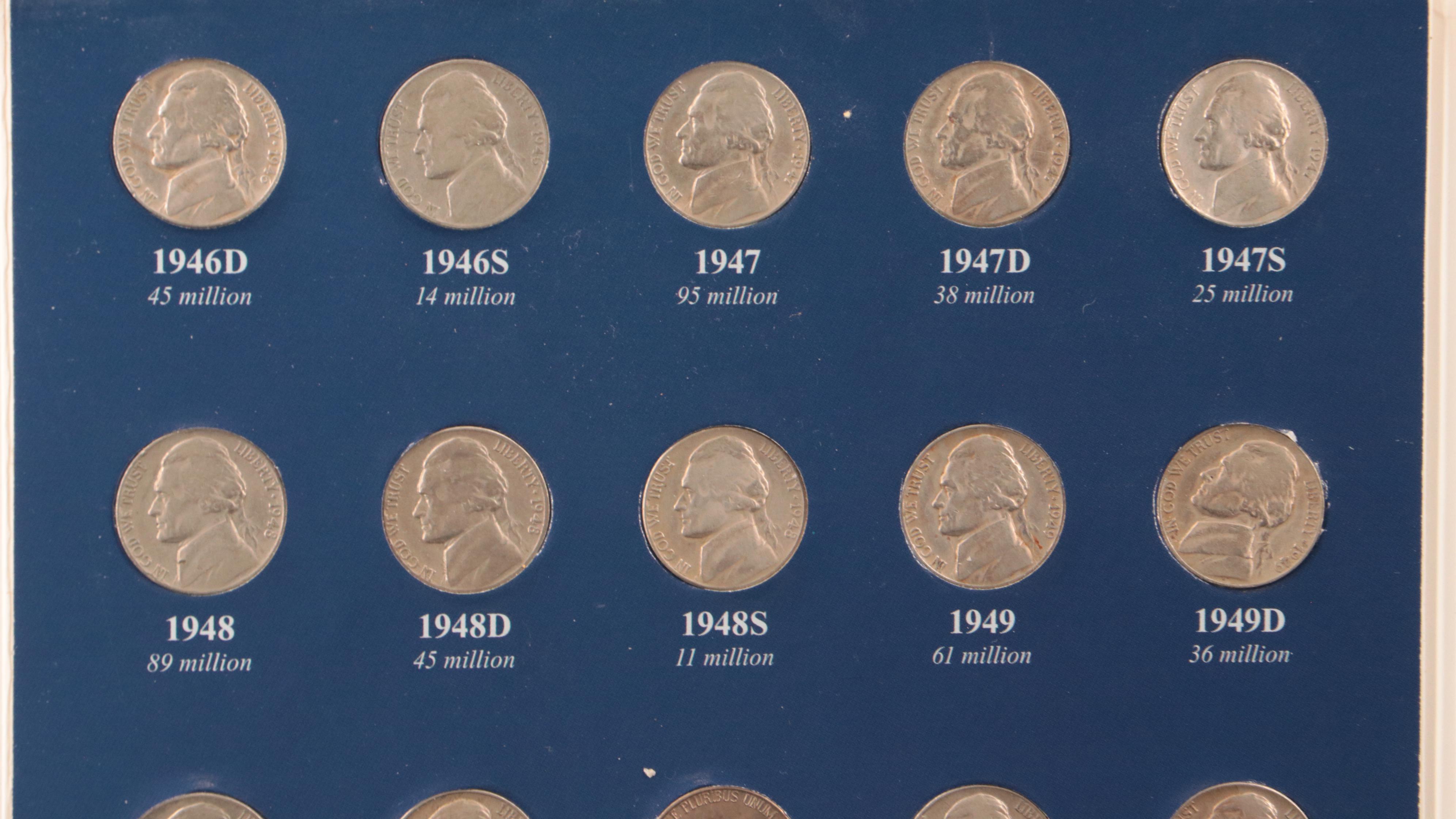 Nearly-Complete Jefferson Nickel Set, 1938-2012