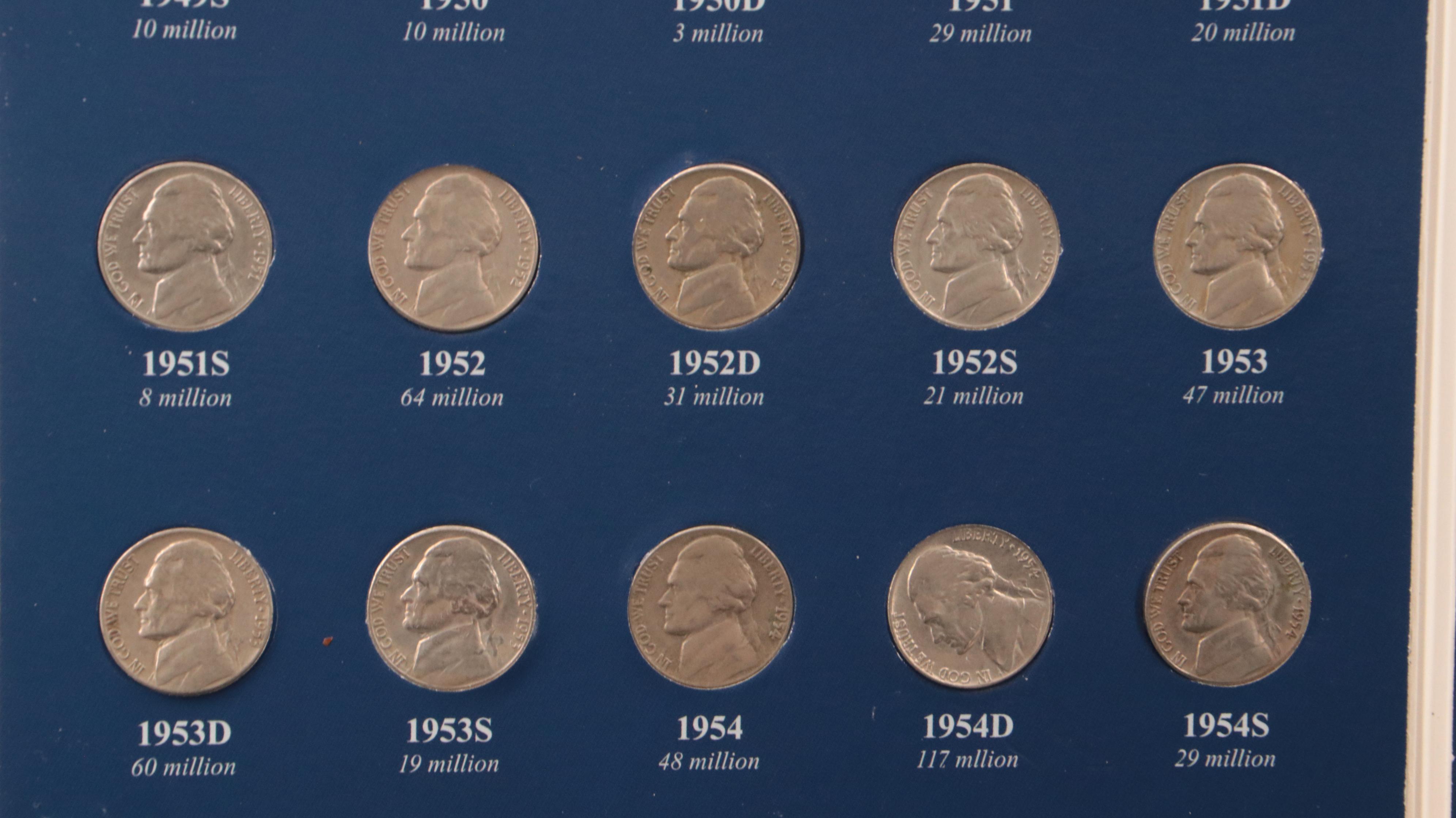 Nearly-Complete Jefferson Nickel Set, 1938-2012