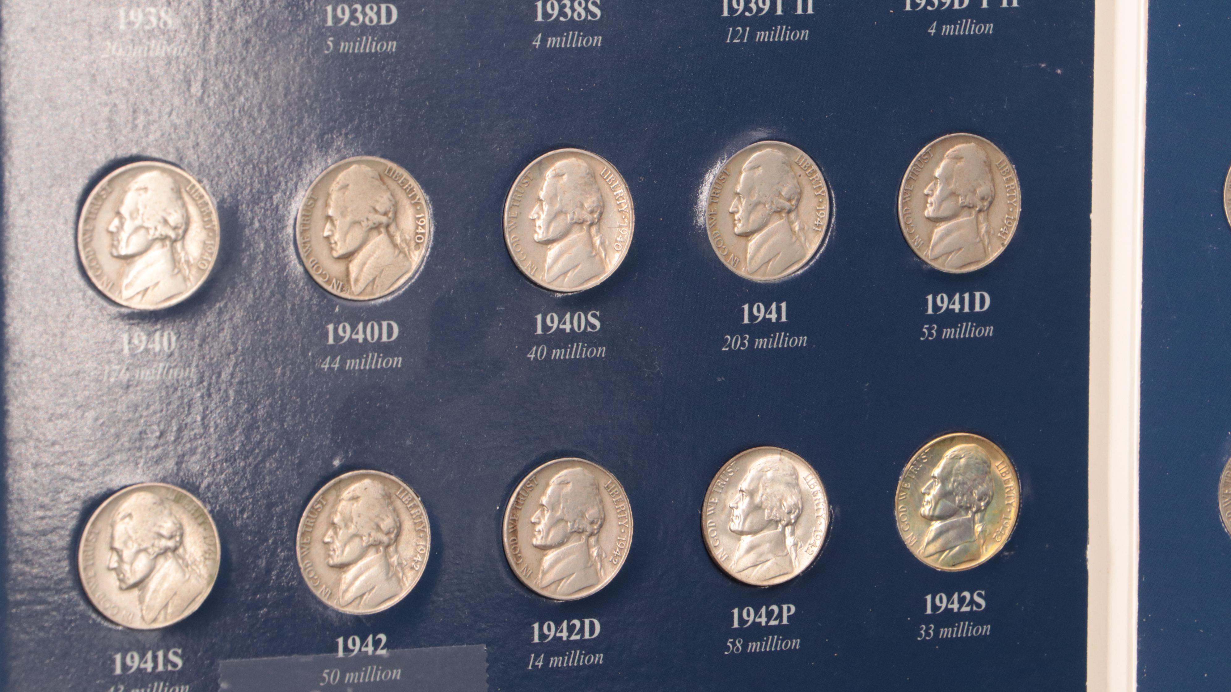 Nearly-Complete Jefferson Nickel Set, 1938-2012