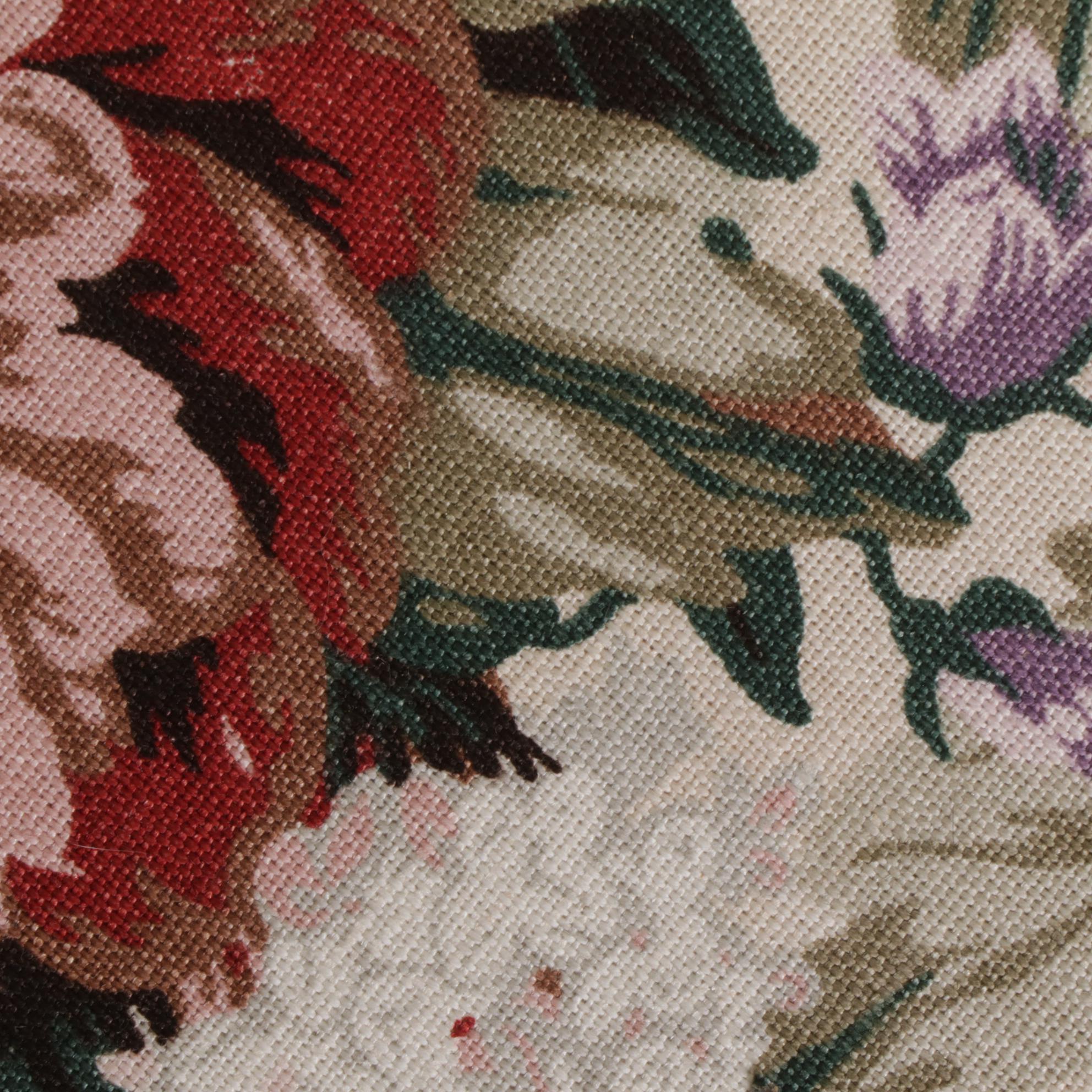 Painted Rattan Wicker Armchair With Upholstered Cushions, 21st Century