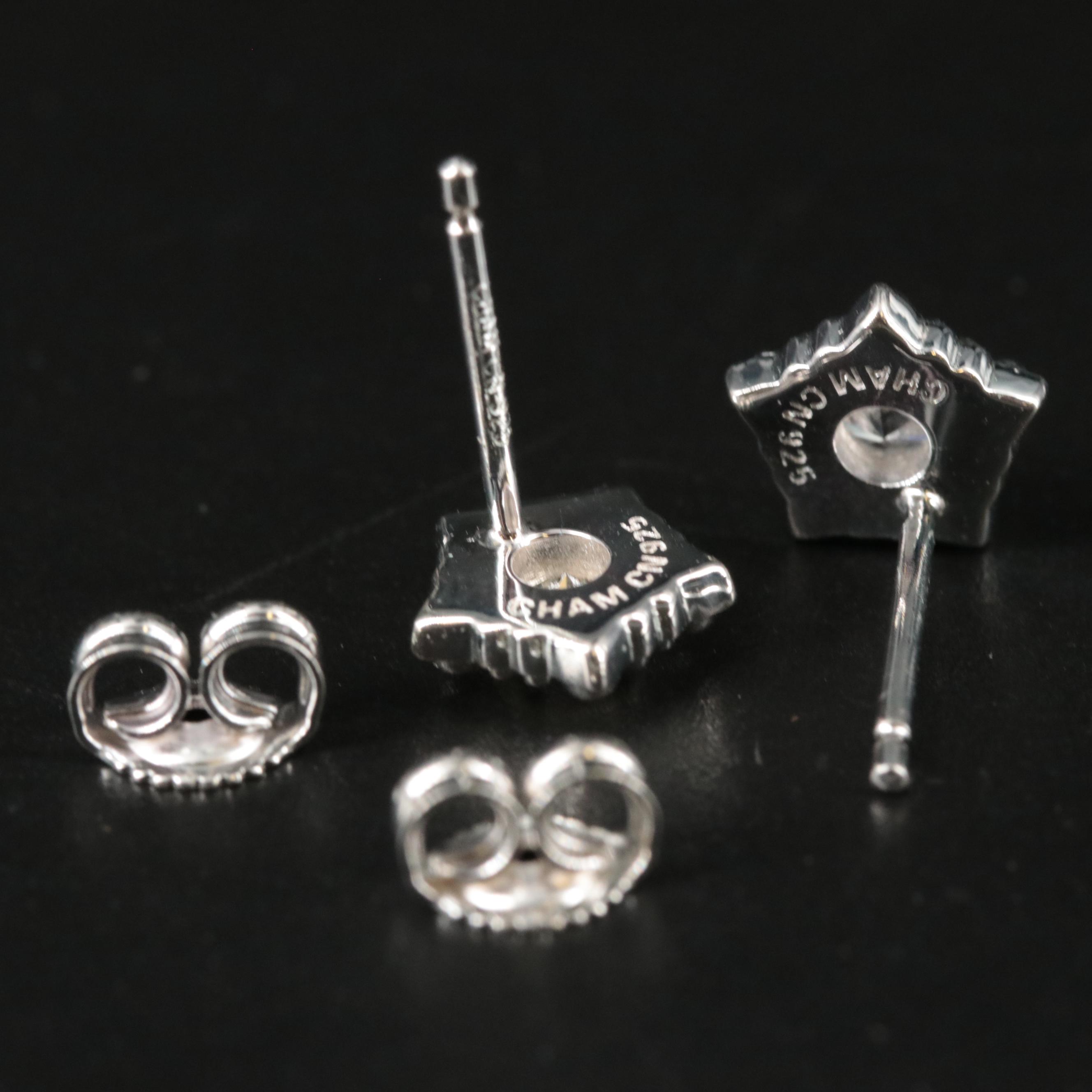 Sterling and Cubic Zirconia Stud Earrings