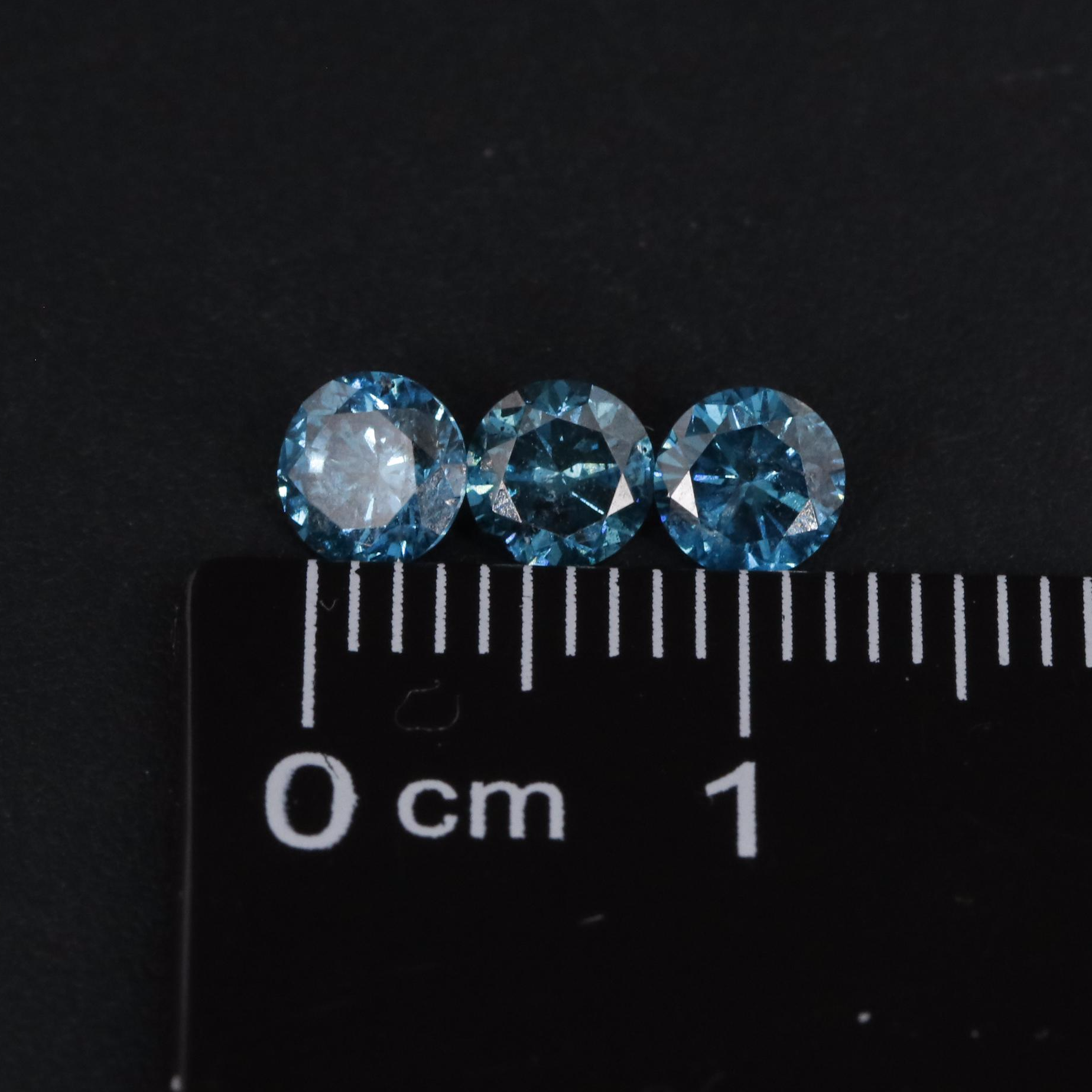 3 Loose 1.15 CTW Blue Diamonds