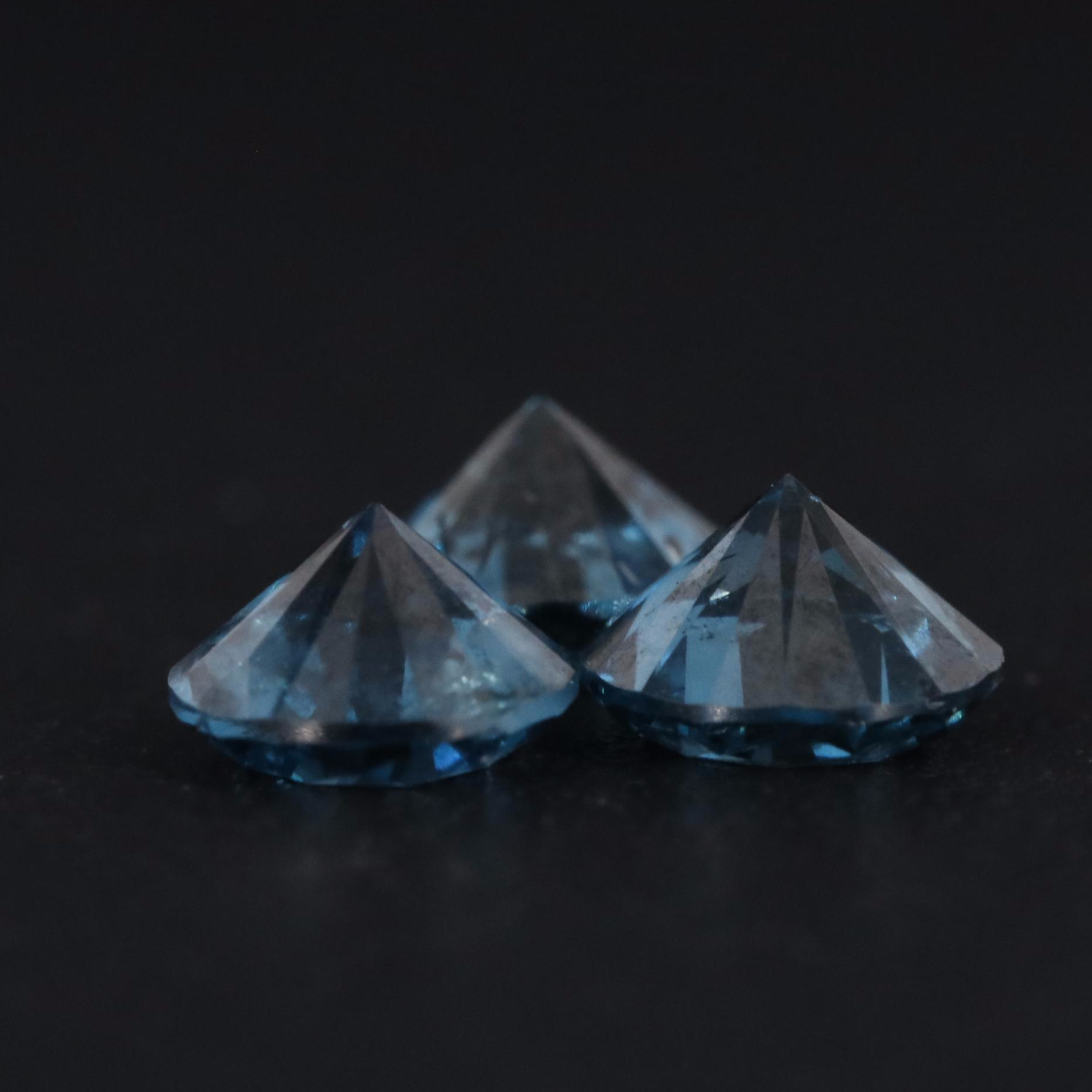 3 Loose 1.15 CTW Blue Diamonds