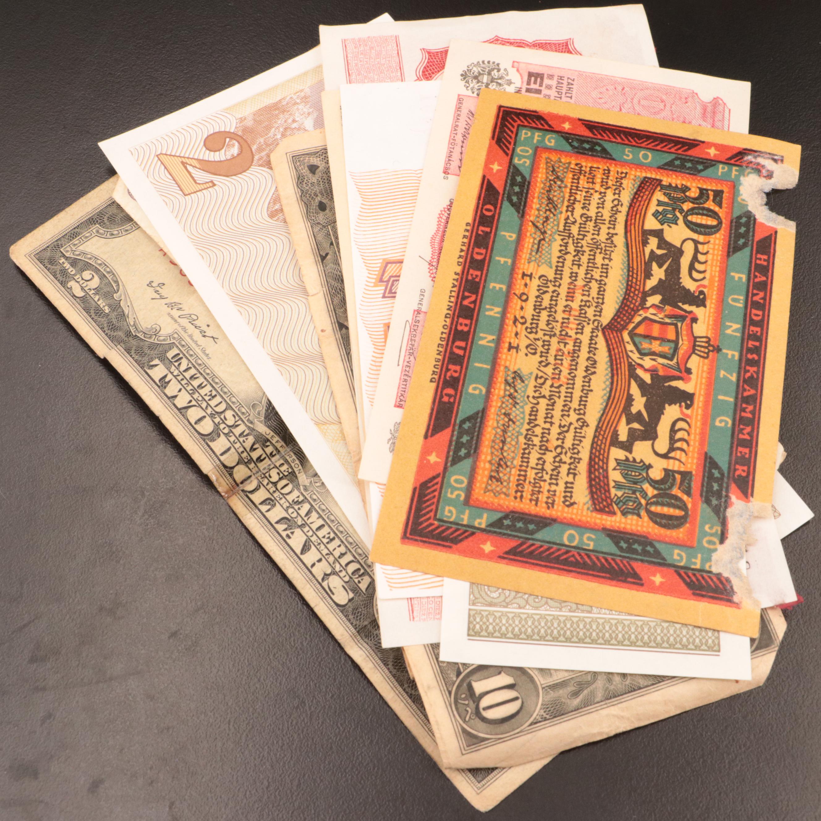 Over 520 Foreign Coins and 25 Foreign Currency Notes