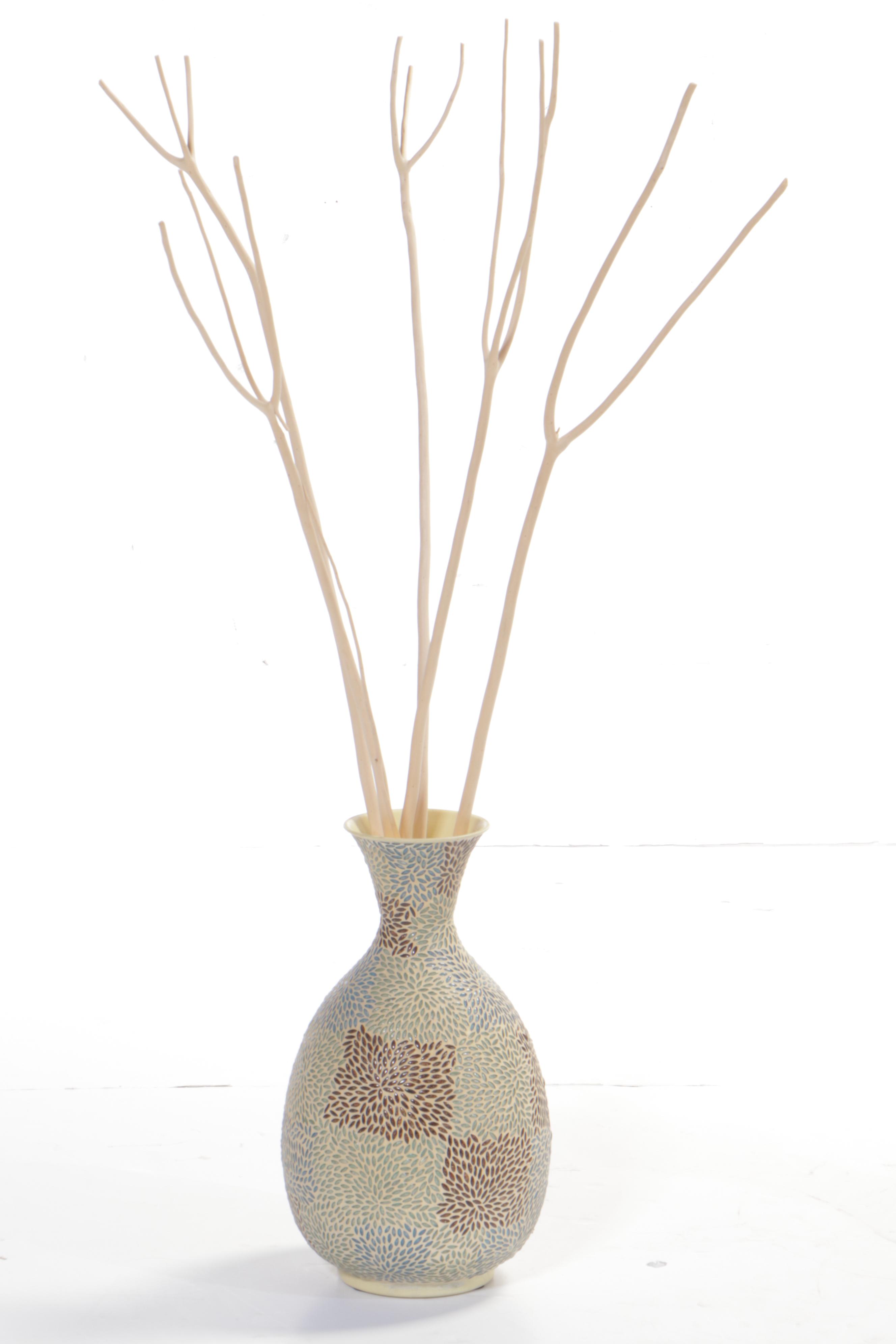 Chinese Polychrome-Glazed and Parcel-Gilt Vase Plus Portofino Home Ceramic Vase