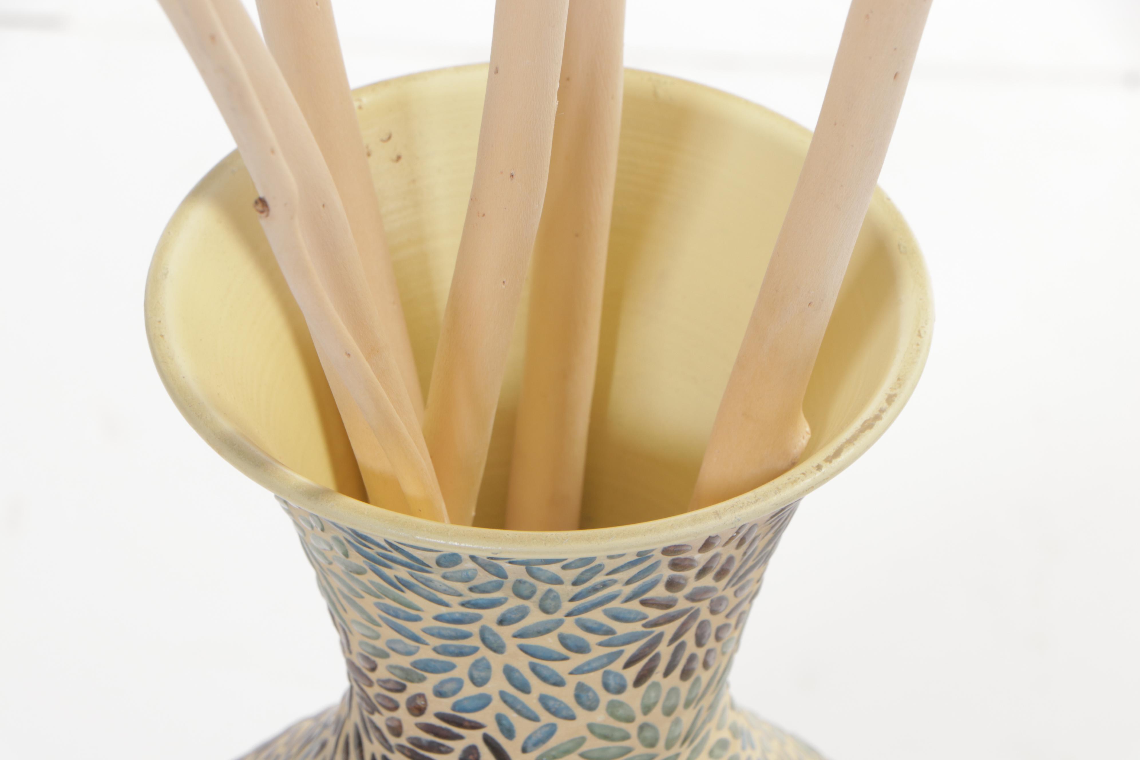 Chinese Polychrome-Glazed and Parcel-Gilt Vase Plus Portofino Home Ceramic Vase