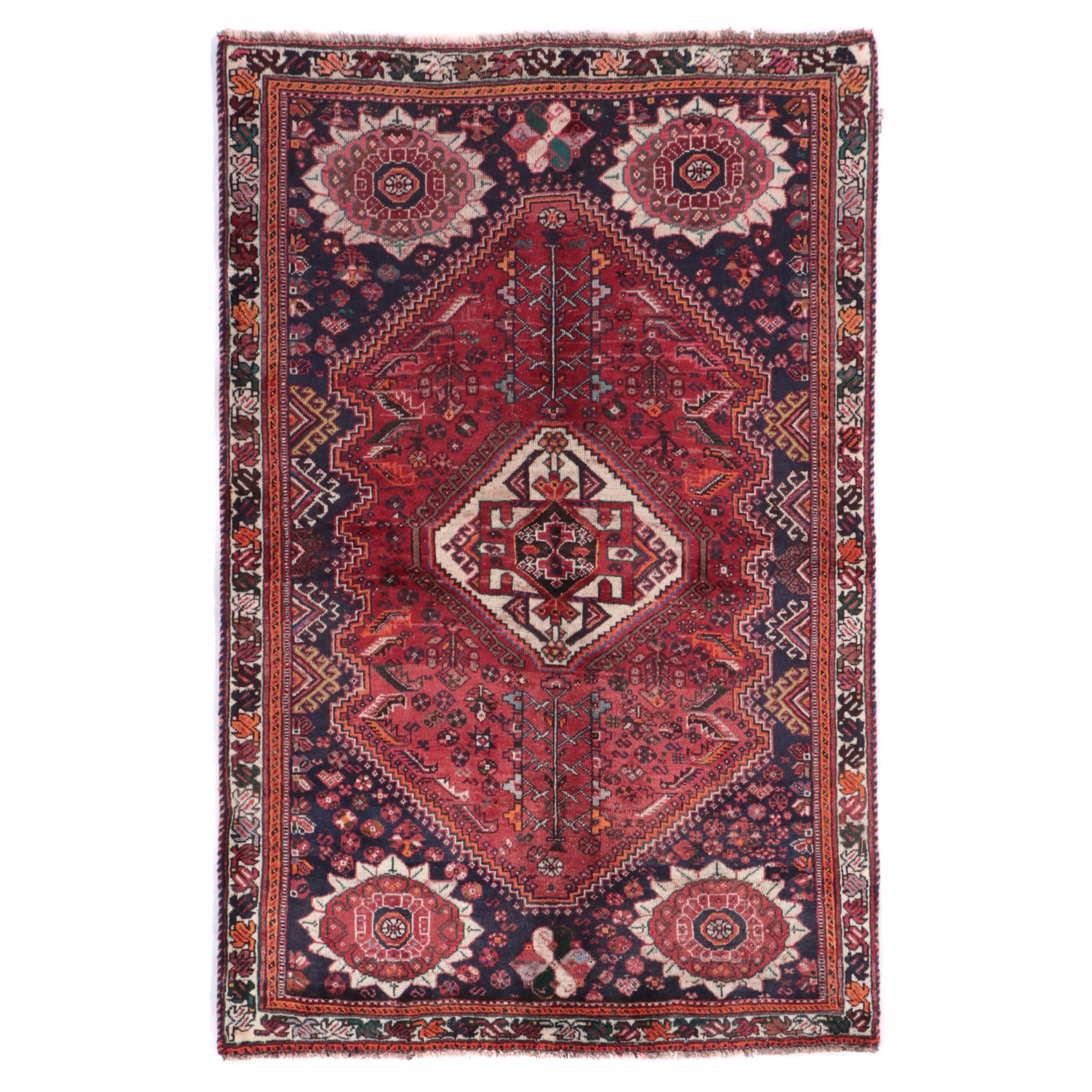 3'7 x 5'7 Hand-Knotted Persian Qashqai Area Rug