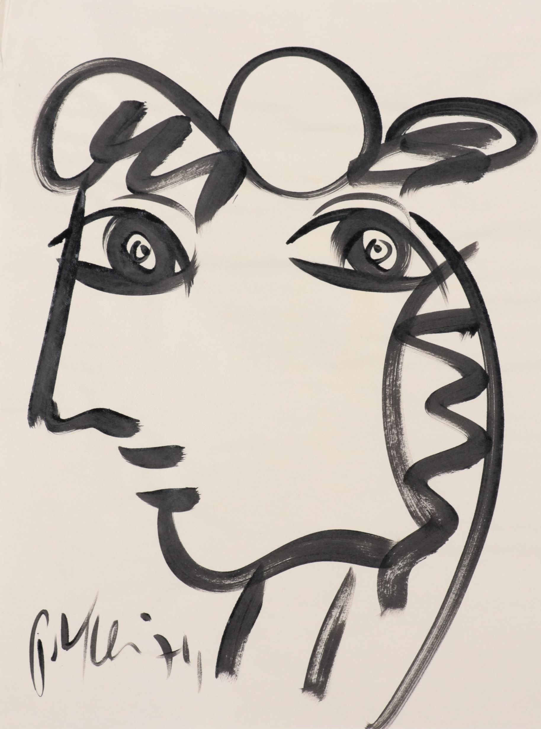 Peter Keil Abstract Portrait Acrylic Painting