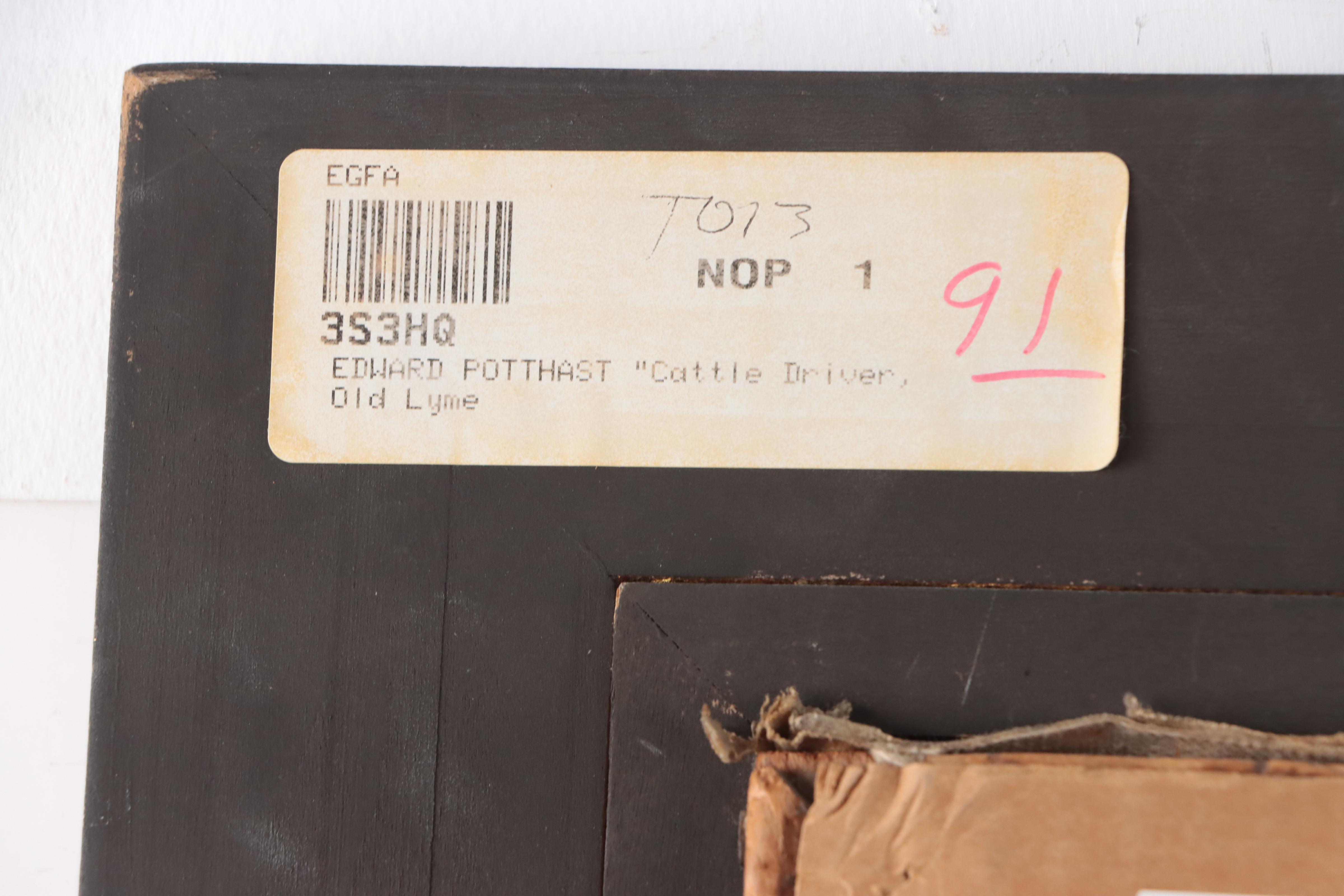 Edward Henry Potthast American Impressionist Oil Painting "Cattle Driver," 1903