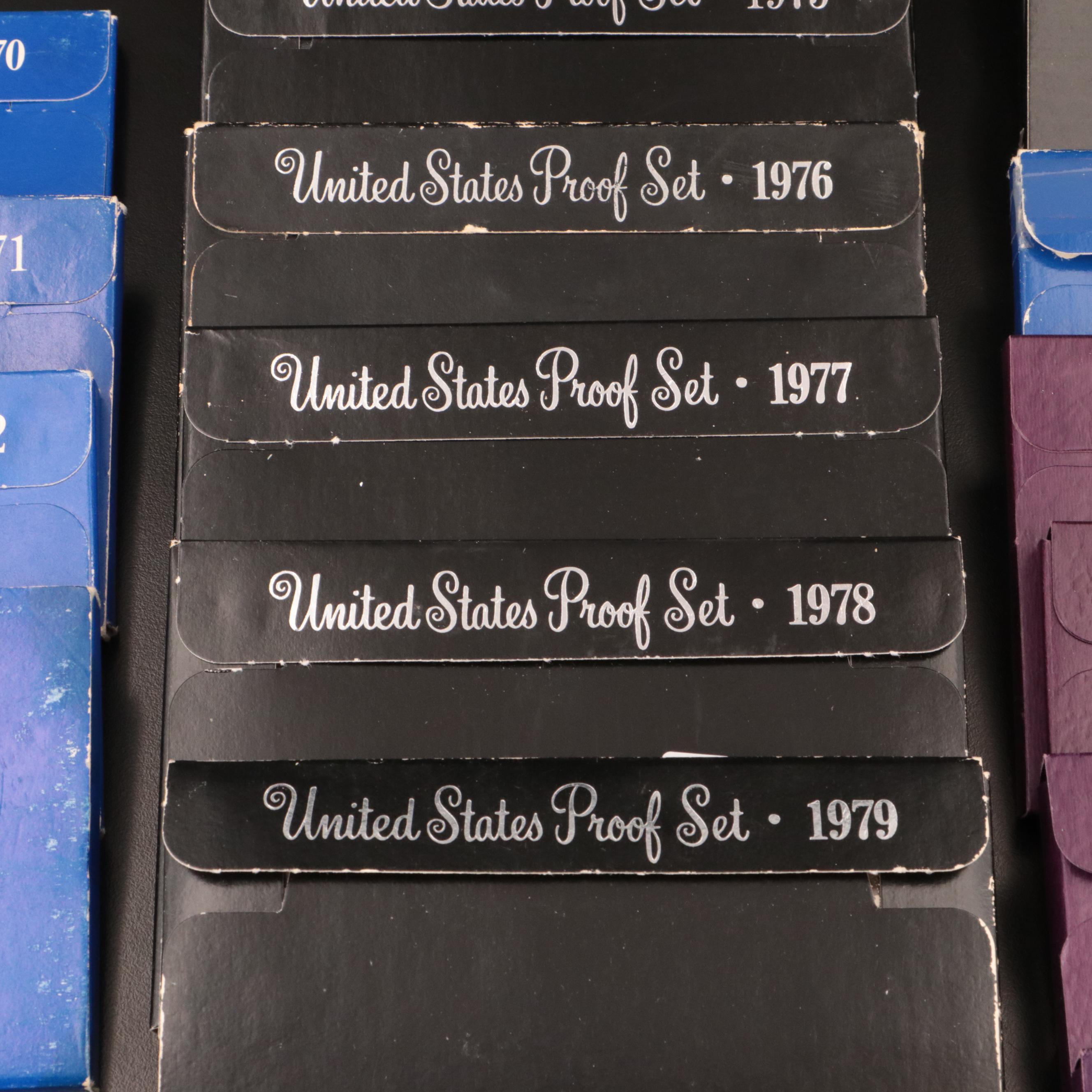 Nineteen U.S. Mint Proof Sets, 1969–1987