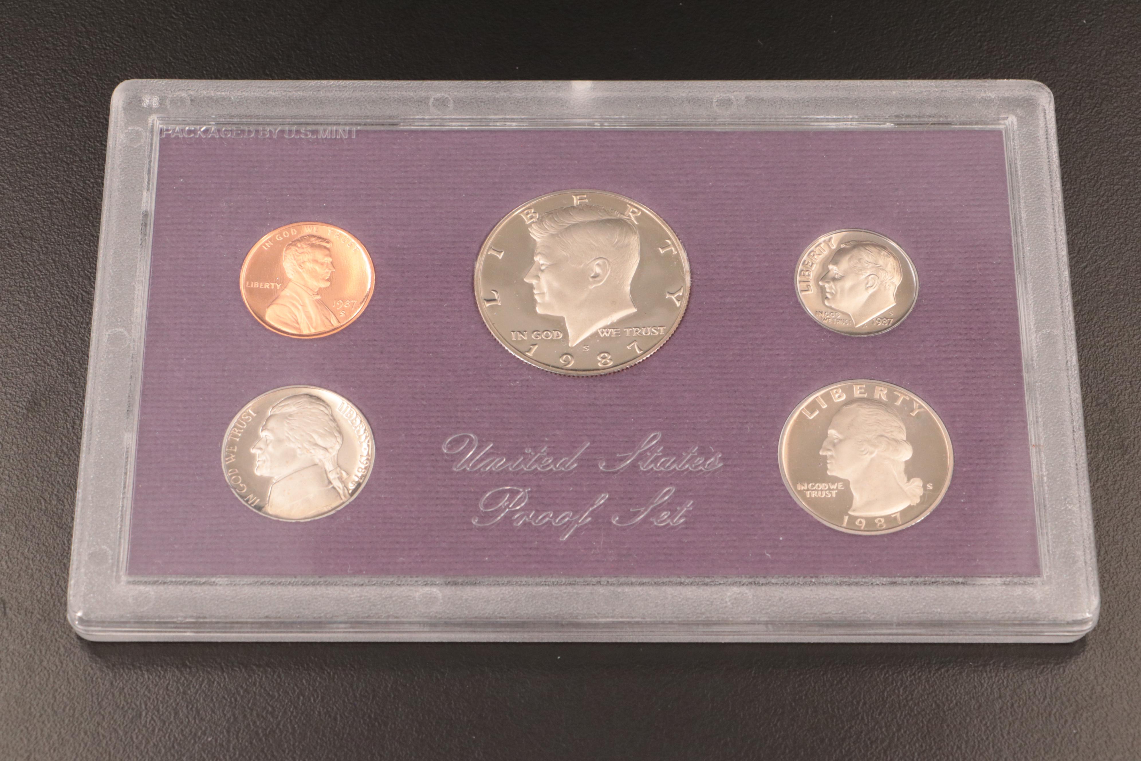 Nineteen U.S. Mint Proof Sets, 1969–1987