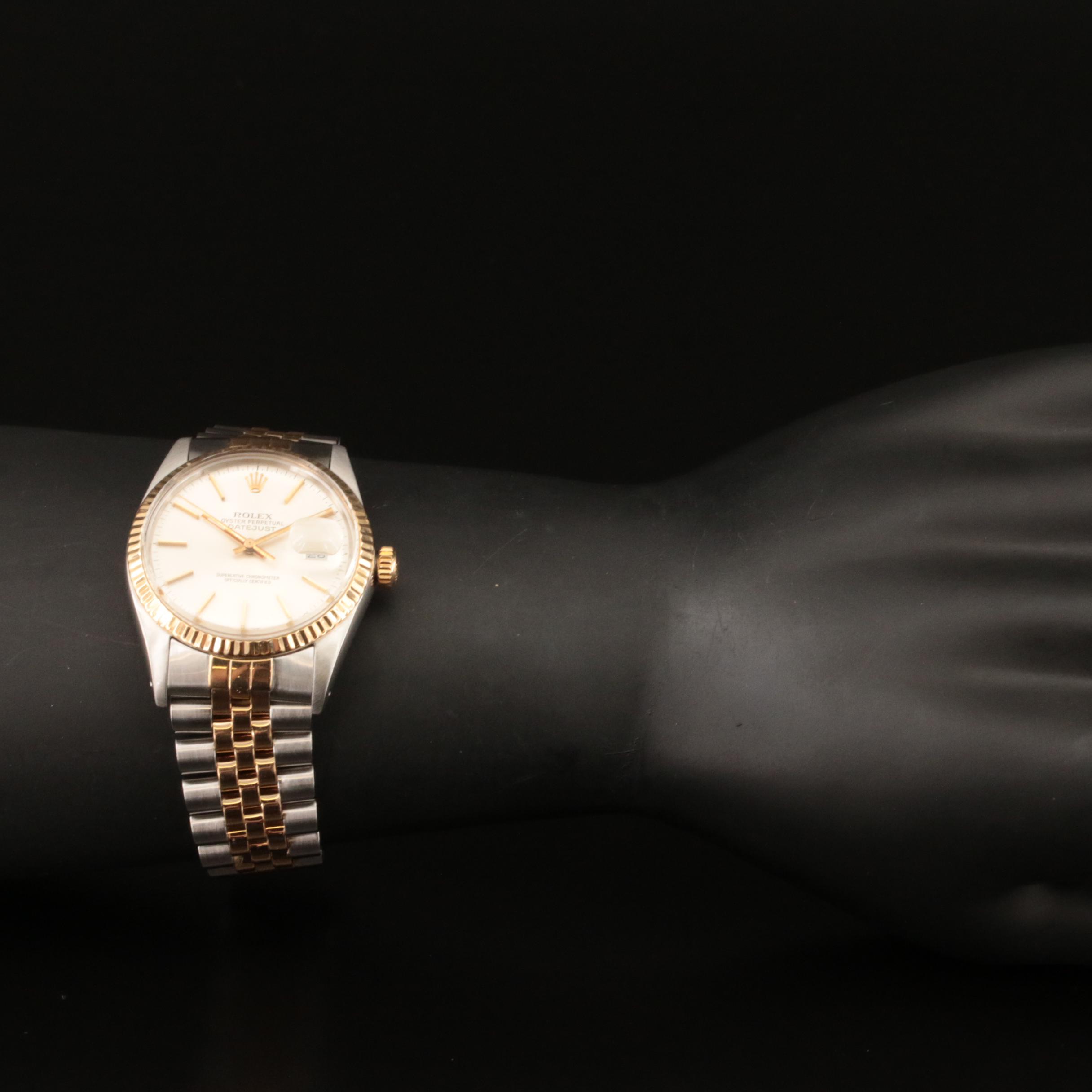 1985 Rolex 18K and Stainless Steel Oyster Perpetual Datejust Watch