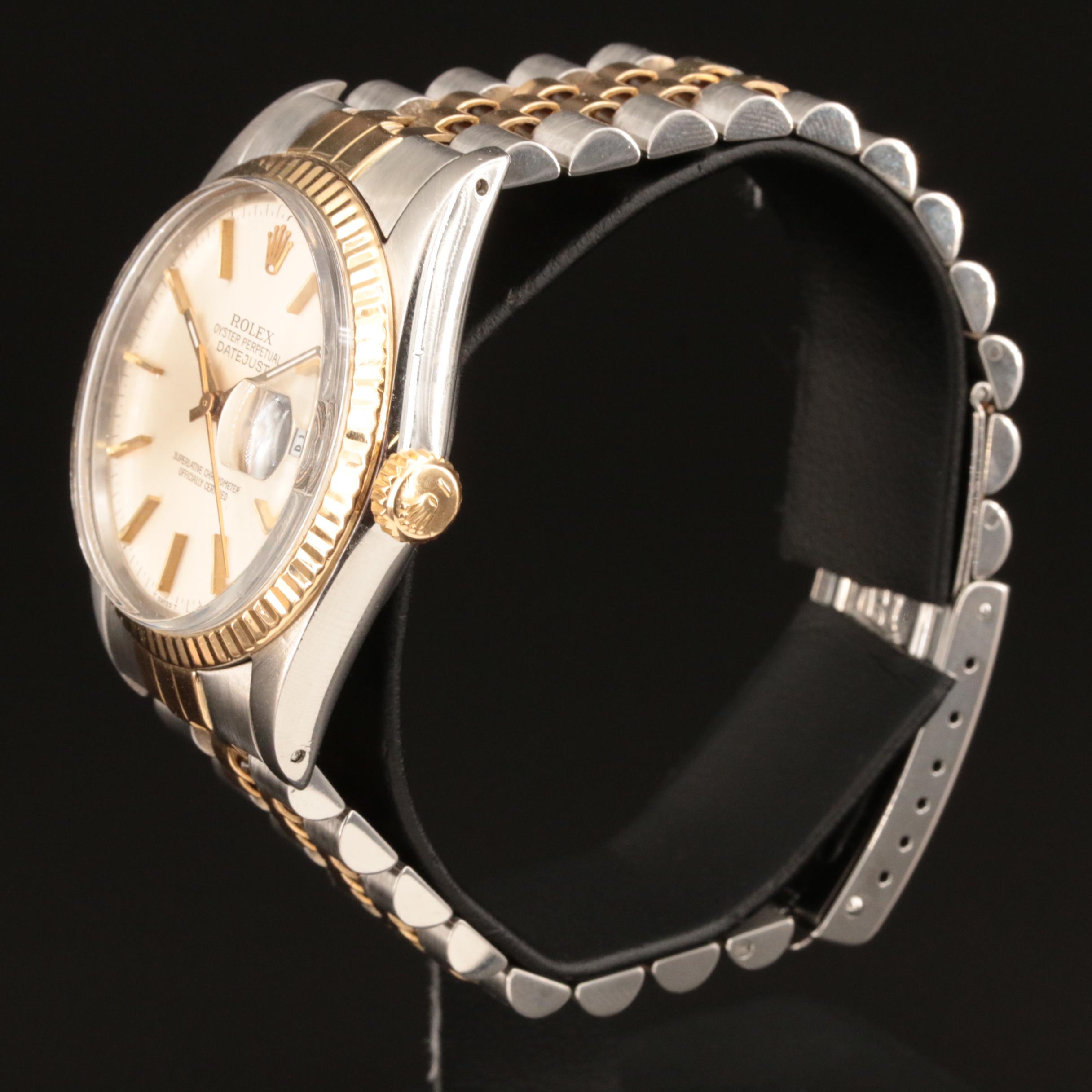 1985 Rolex 18K and Stainless Steel Oyster Perpetual Datejust Watch