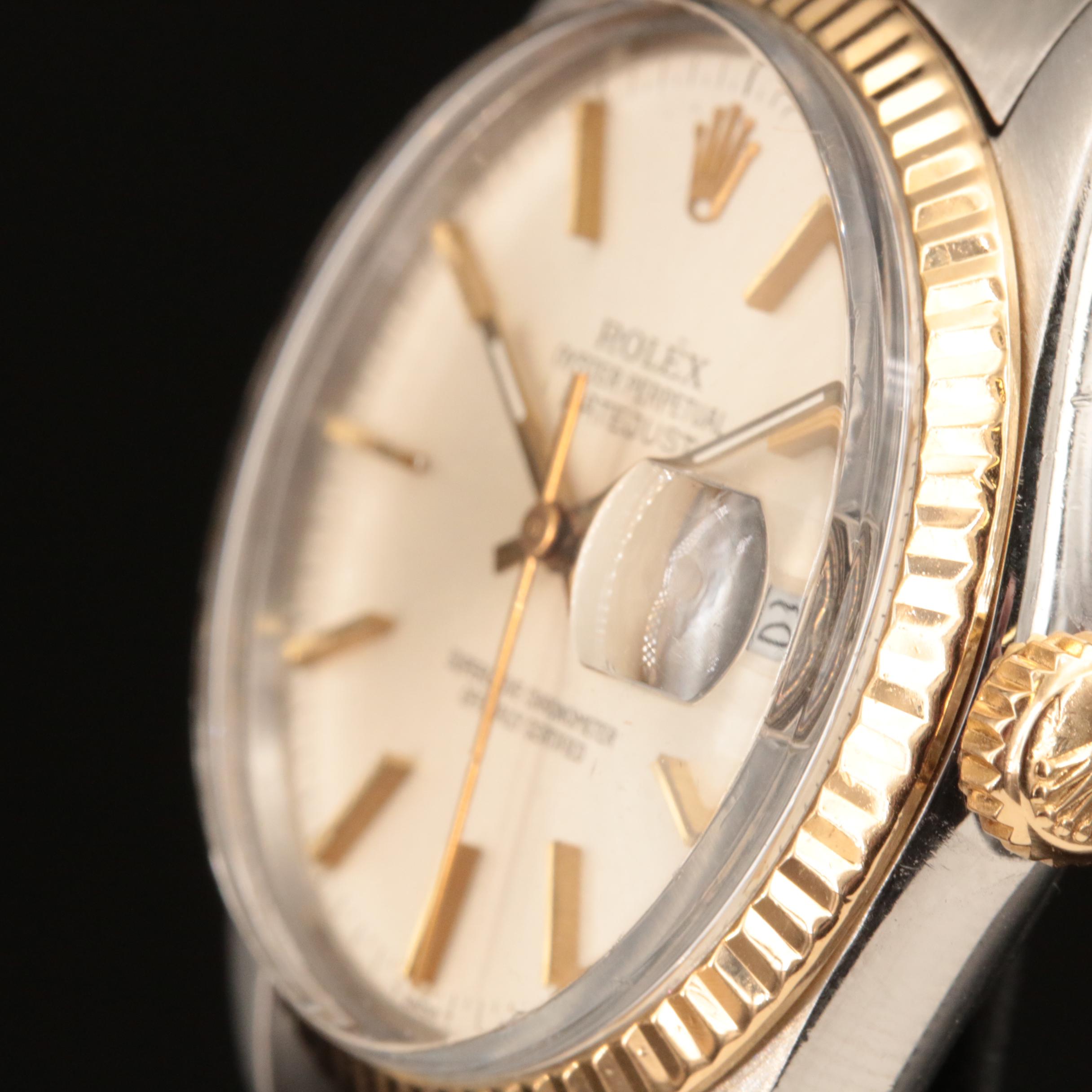 1985 Rolex 18K and Stainless Steel Oyster Perpetual Datejust Watch