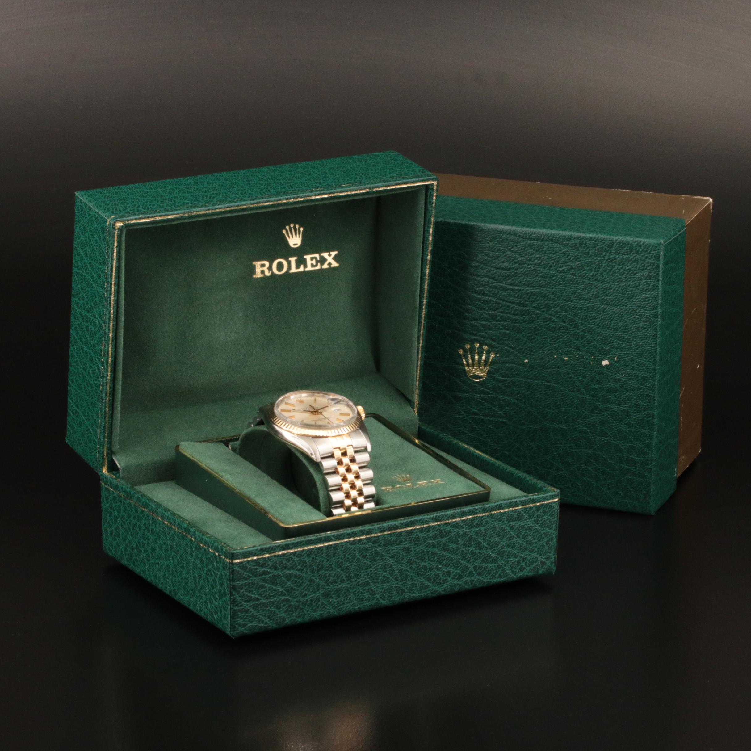 1985 Rolex 18K and Stainless Steel Oyster Perpetual Datejust Watch