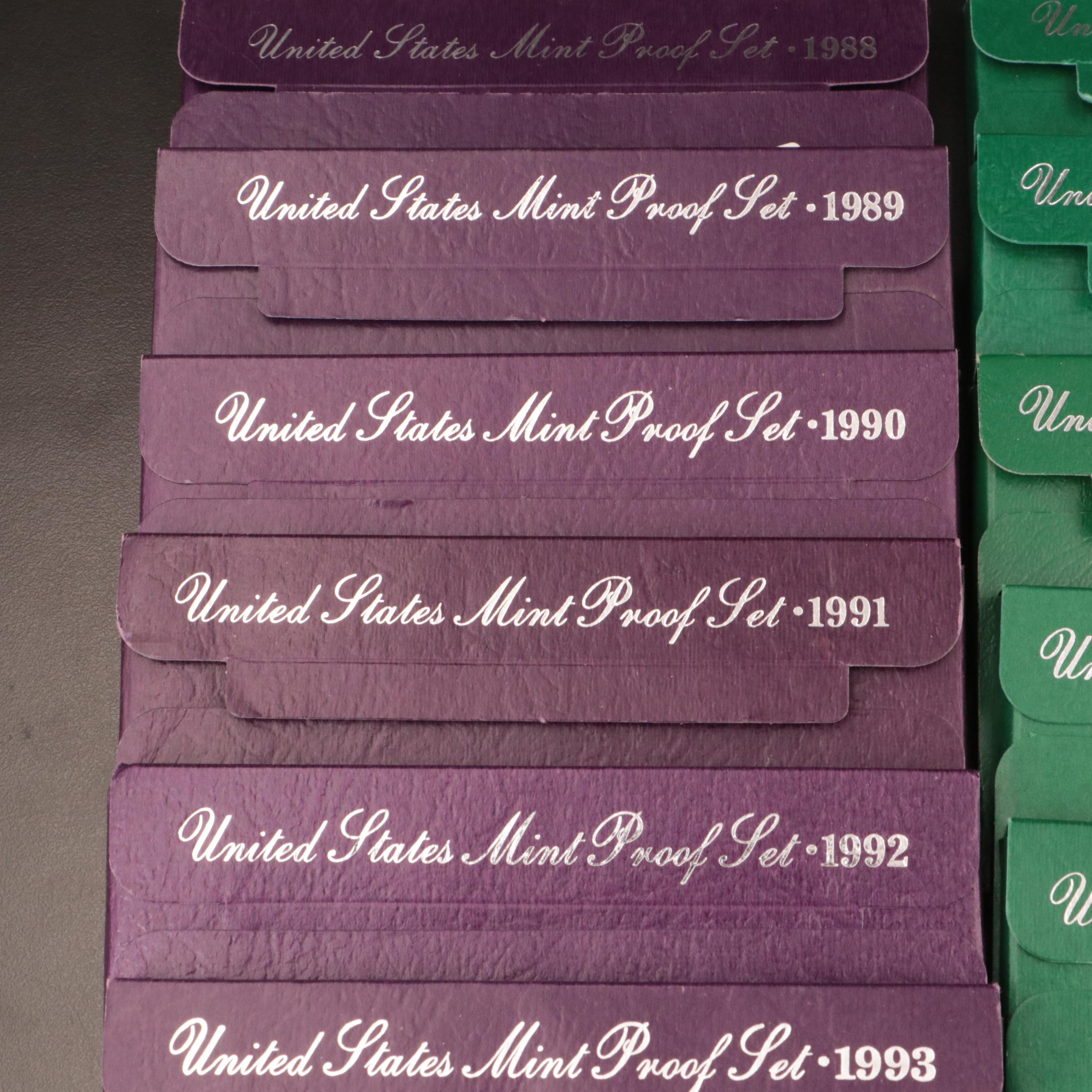 Eighteen U.S. Mint Proof Sets