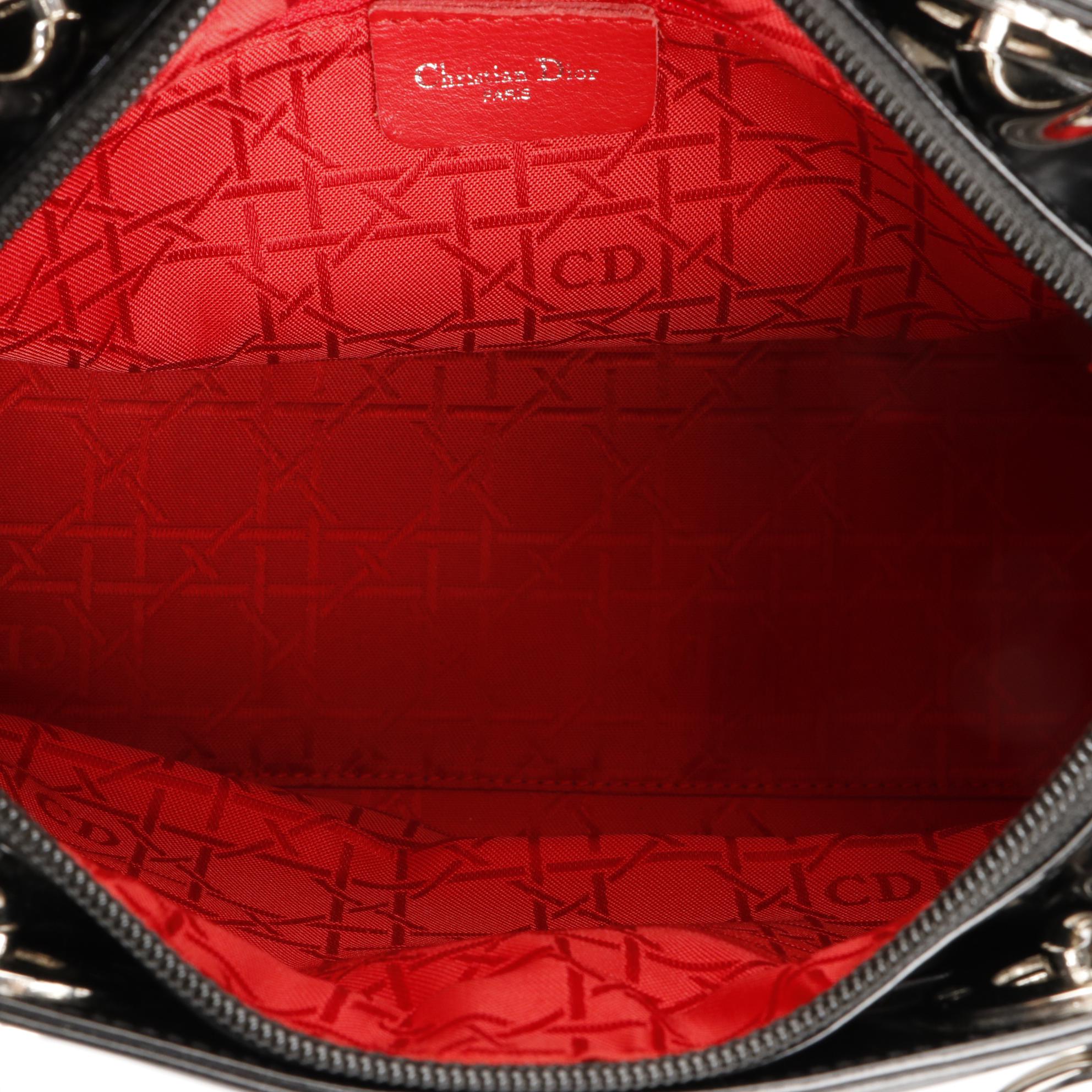 Christian Dior Lady Dior Bag in Polished Black Calfskin Leather