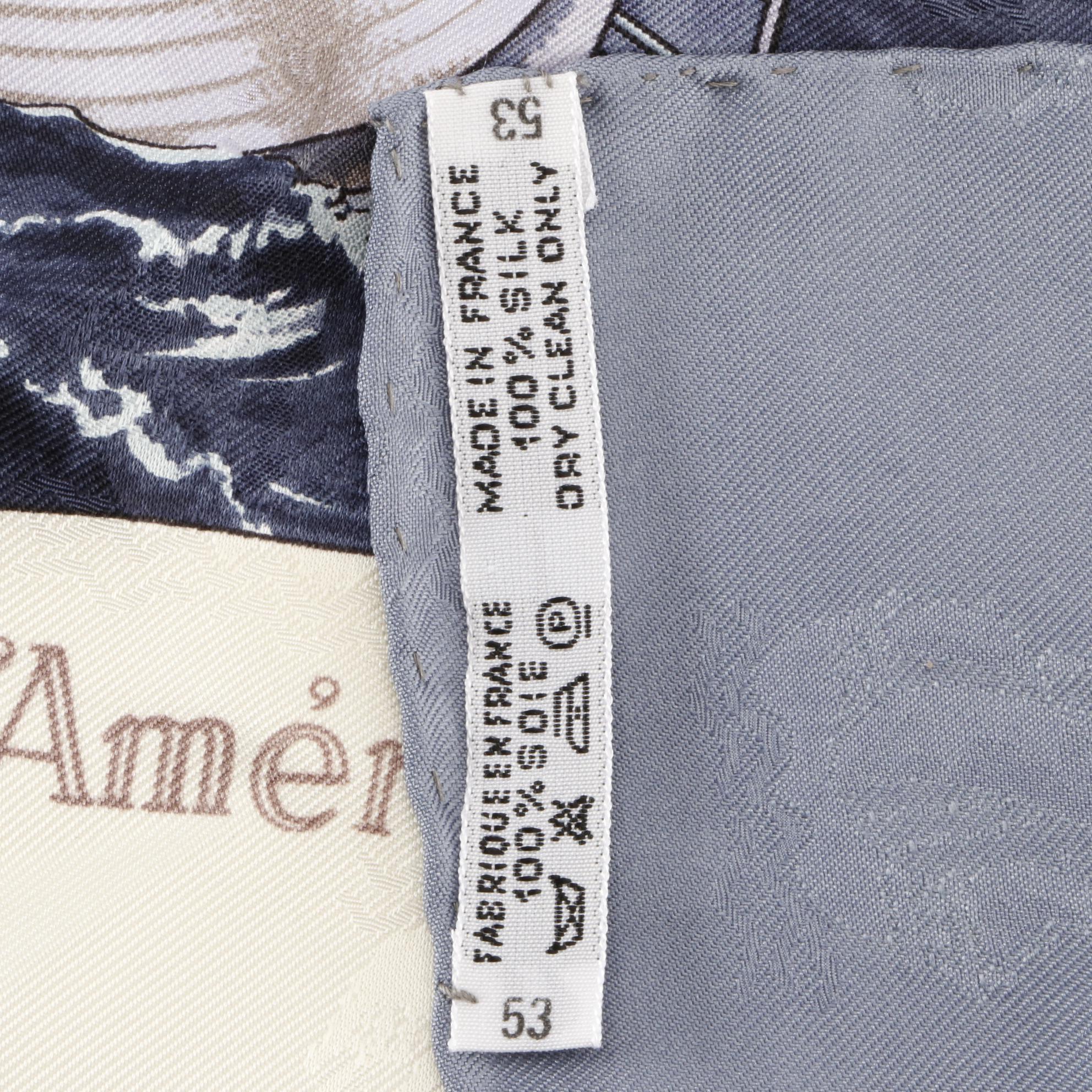 Hermès "Christophe Colomb Découvre l'Amérique" Scarf 90 in Silk Jacquard