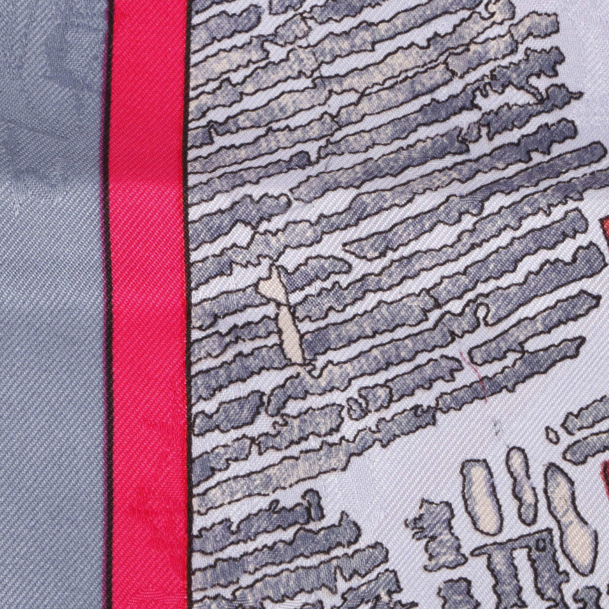 Hermès "Christophe Colomb Découvre l'Amérique" Scarf 90 in Silk Jacquard