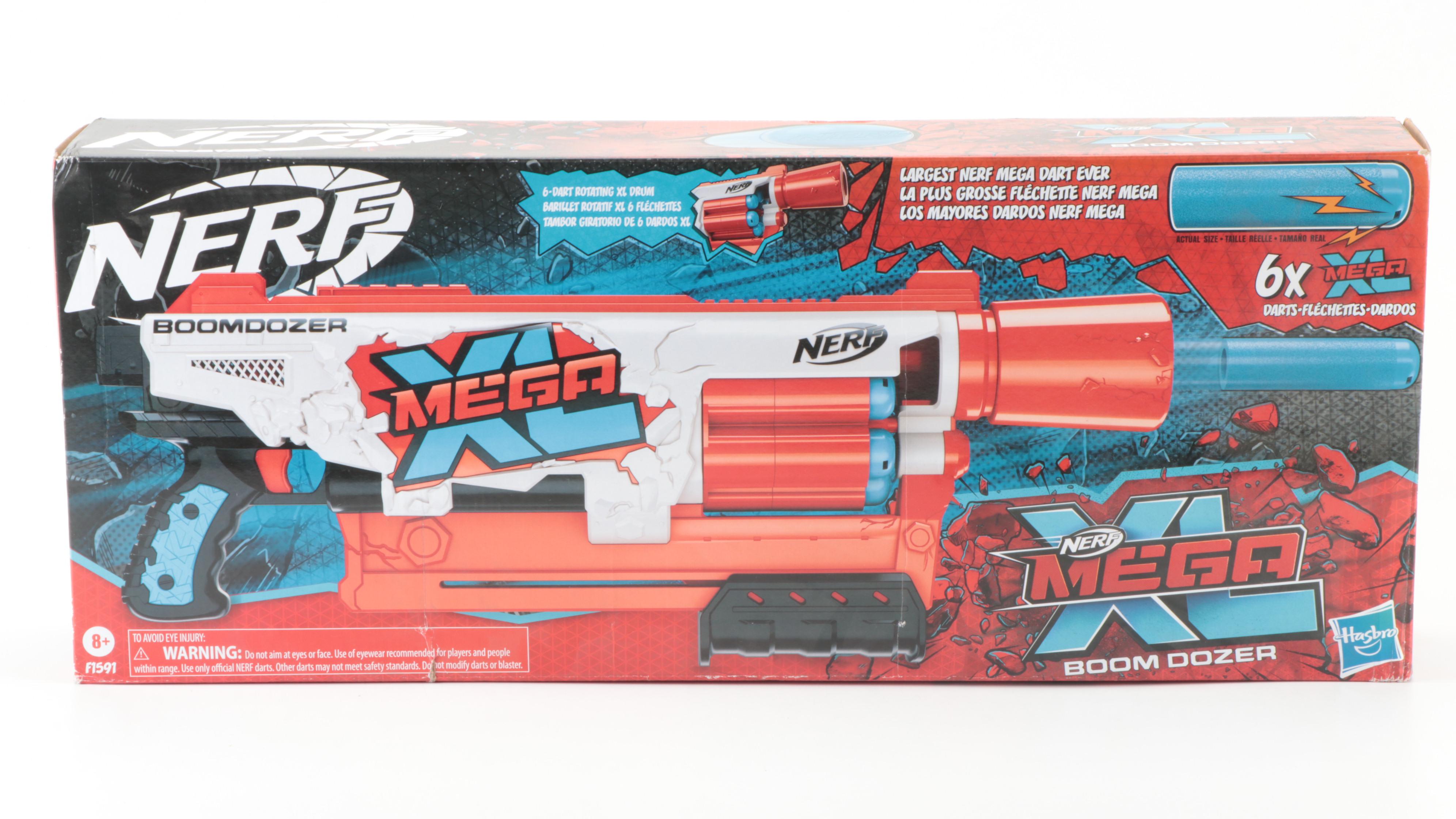 NERF Mega XL Boom Dozer and Dragonpower Emberstrike Dart Blasters
