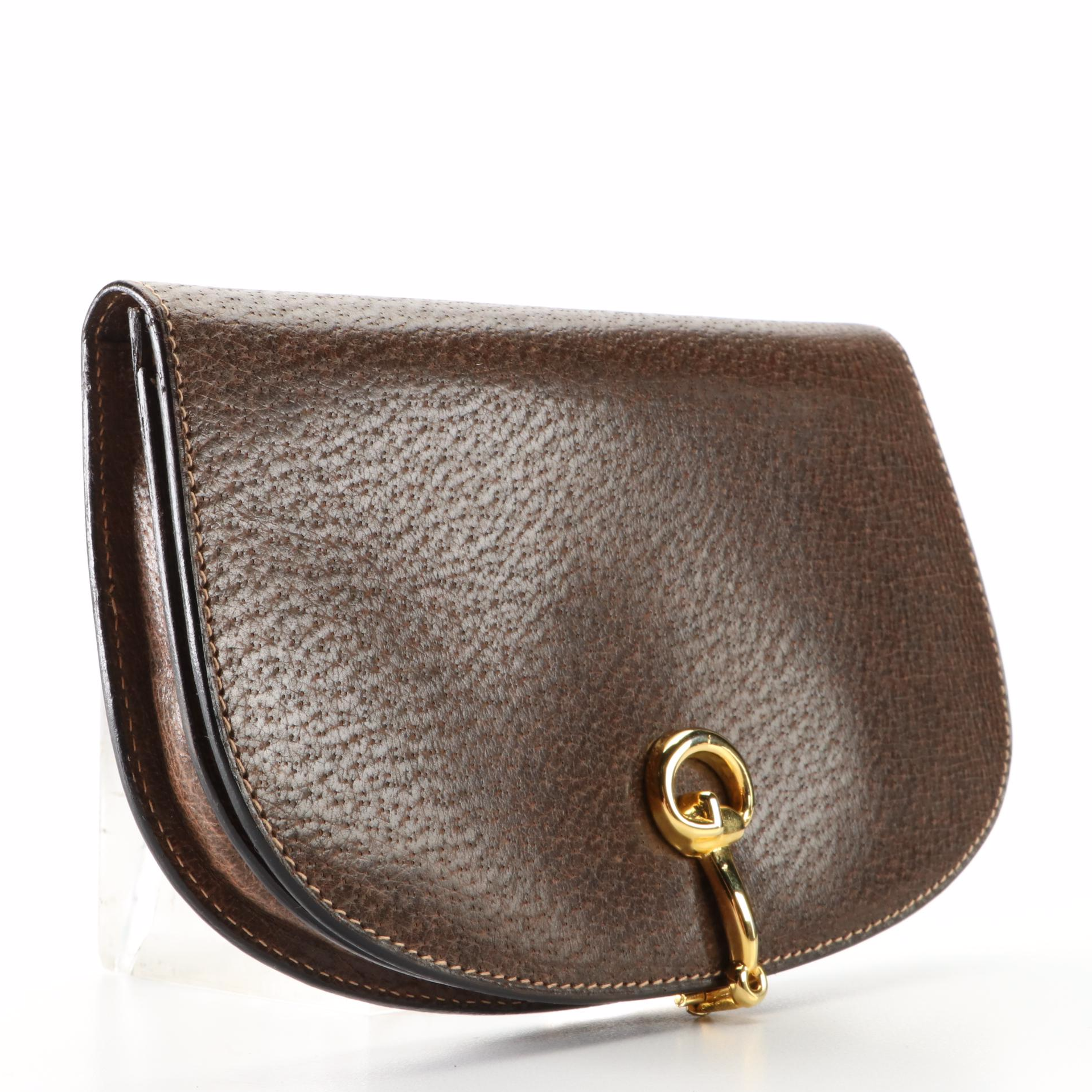 Gucci G Horsebit Clasp Wallet in Cinghiale Leather with Box