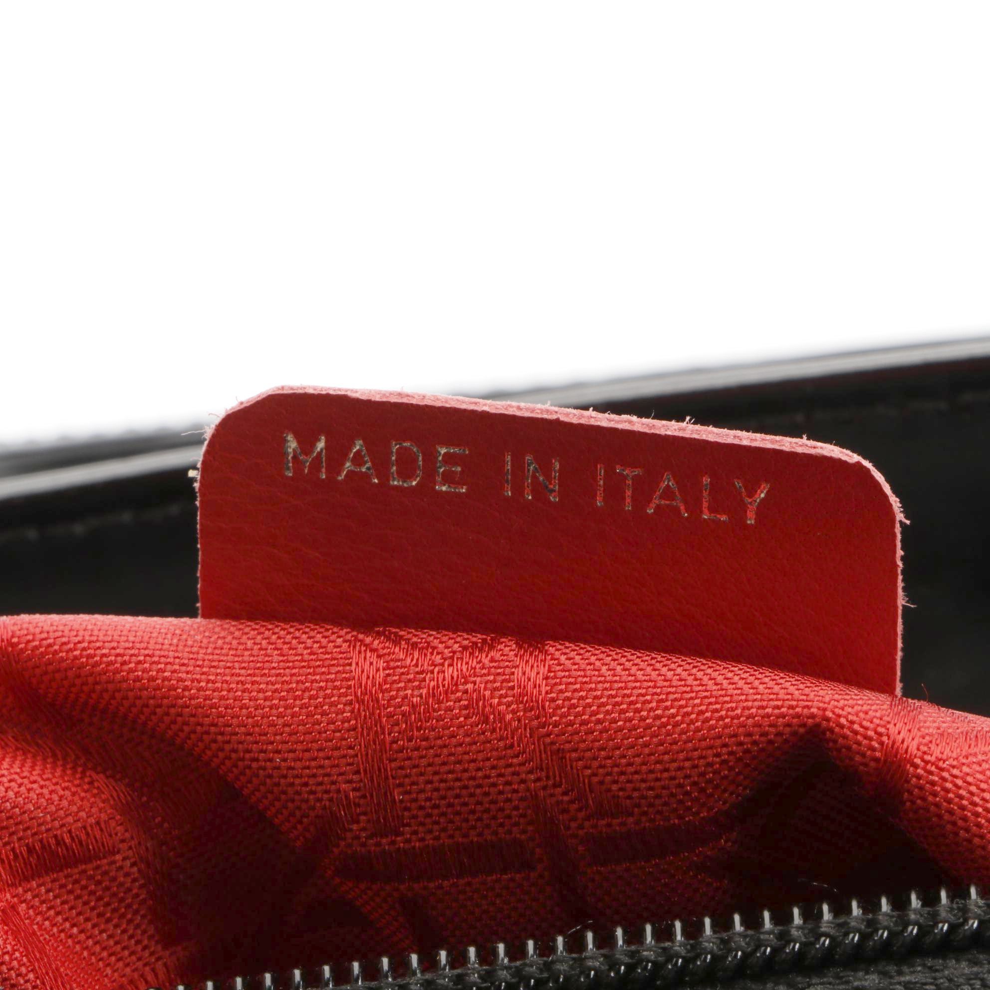 Christian Dior Lady Dior Bag in Polished Black Calfskin Leather