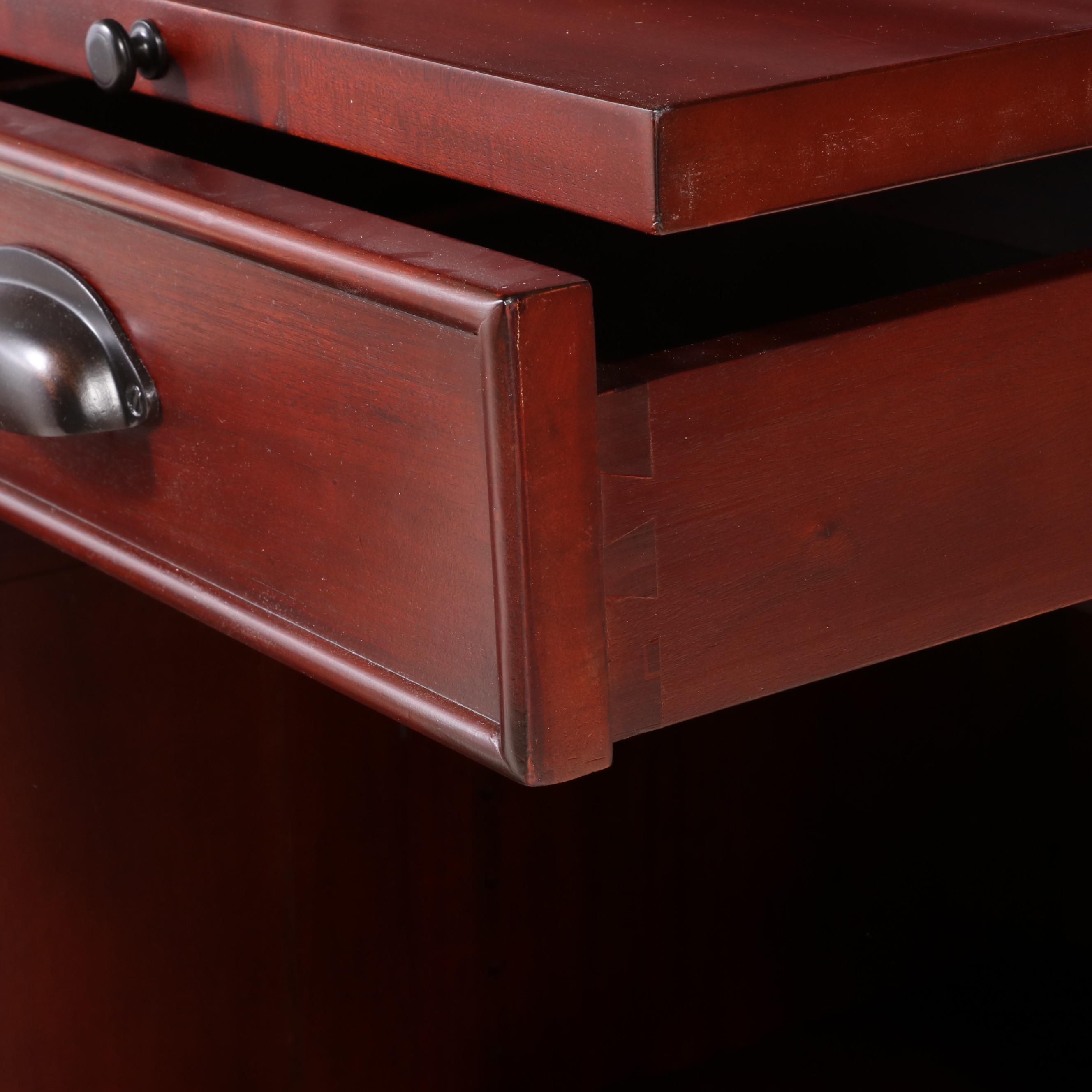 Four-Piece Pottery Barn Mahogany Modular Bar Cabinets