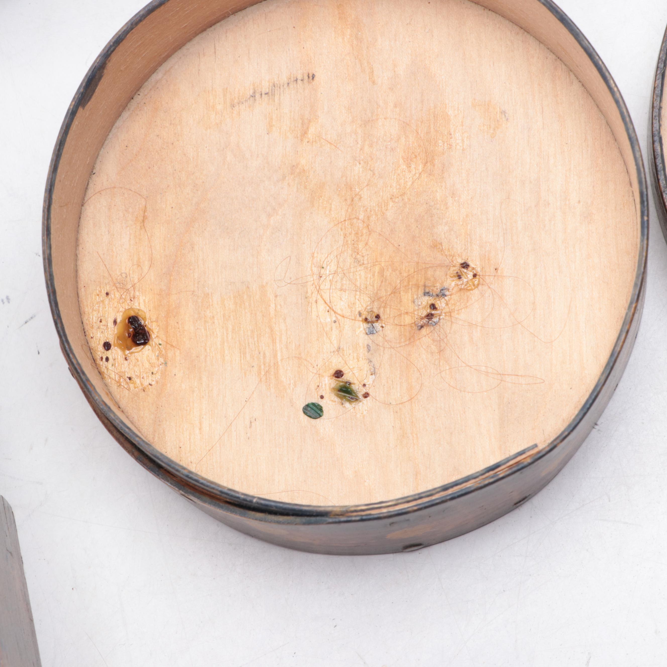 Fancy Wood Grained Boxes by C. F. Hopf with English Burl Letterbox