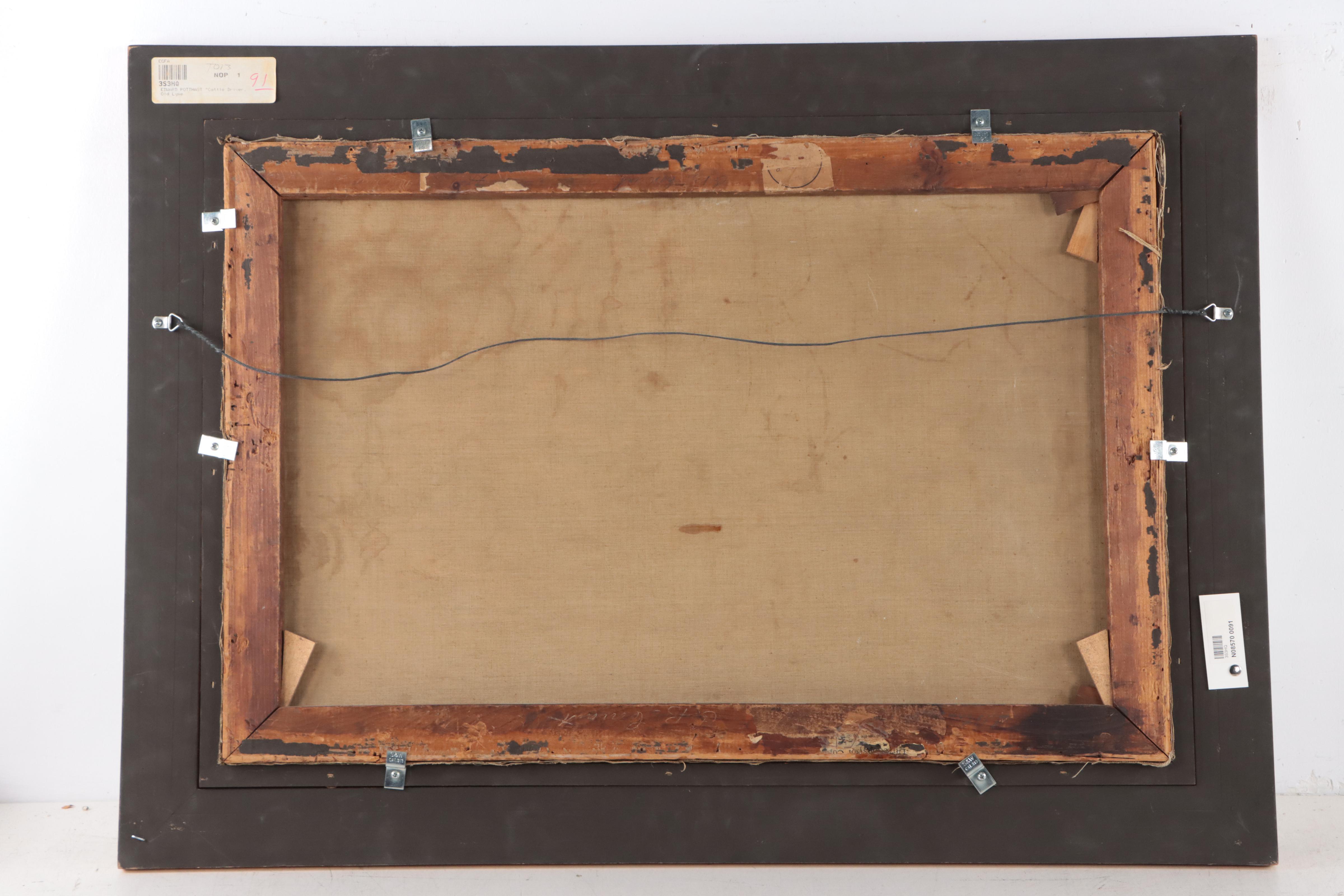 Edward Henry Potthast American Impressionist Oil Painting "Cattle Driver," 1903