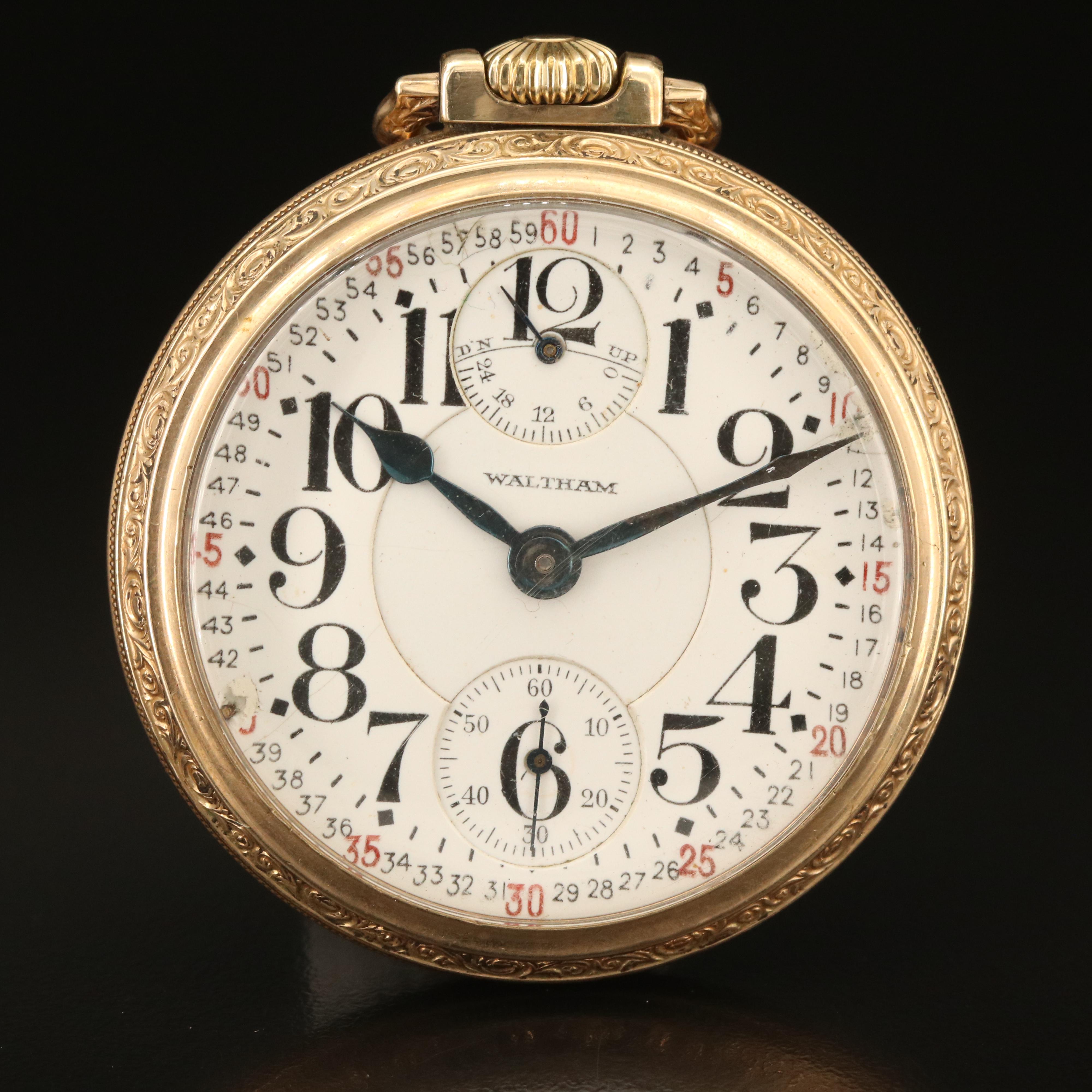 1926 Waltham "Vanguard Railroad" with Wind Indicator Pocket Watch