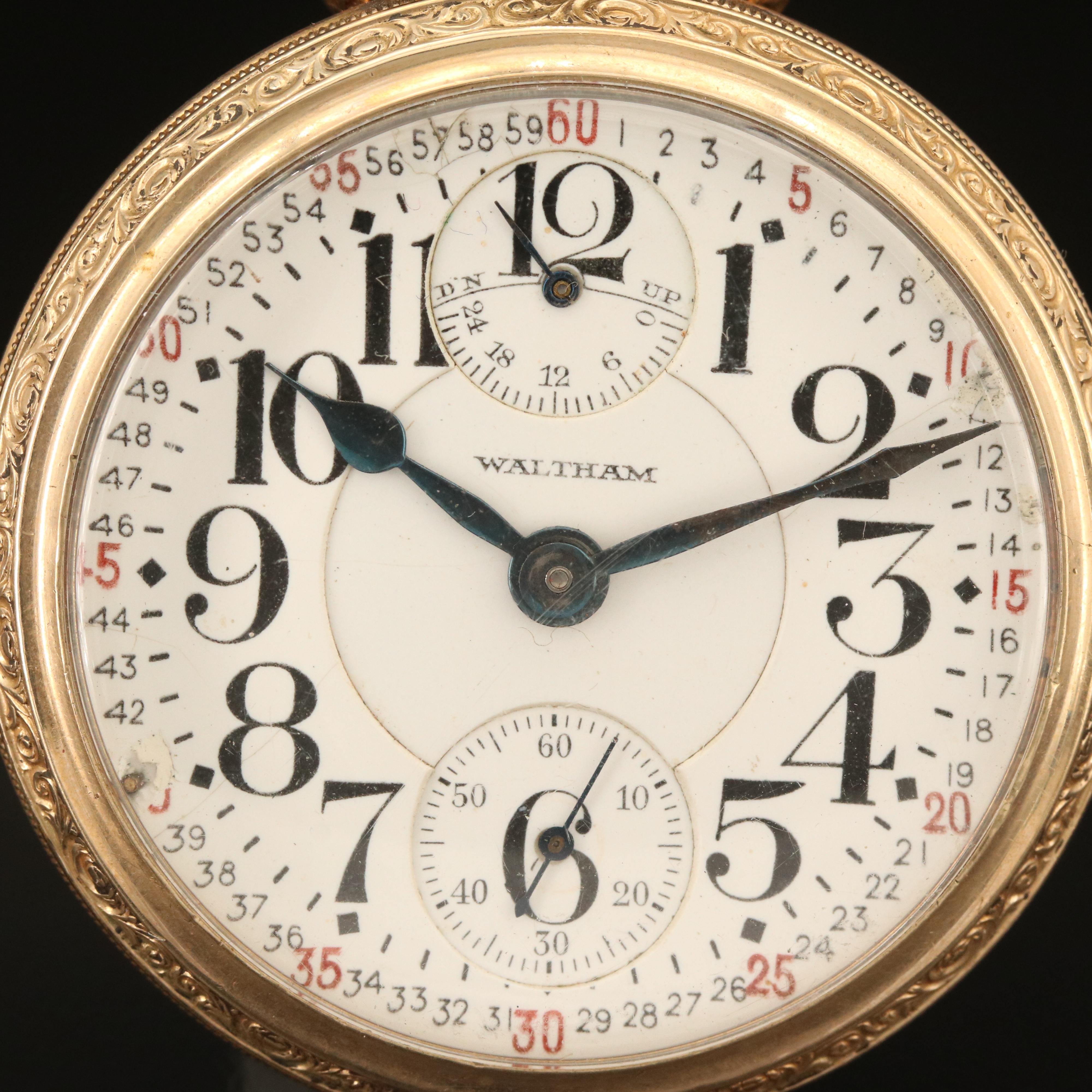 1926 Waltham "Vanguard Railroad" with Wind Indicator Pocket Watch