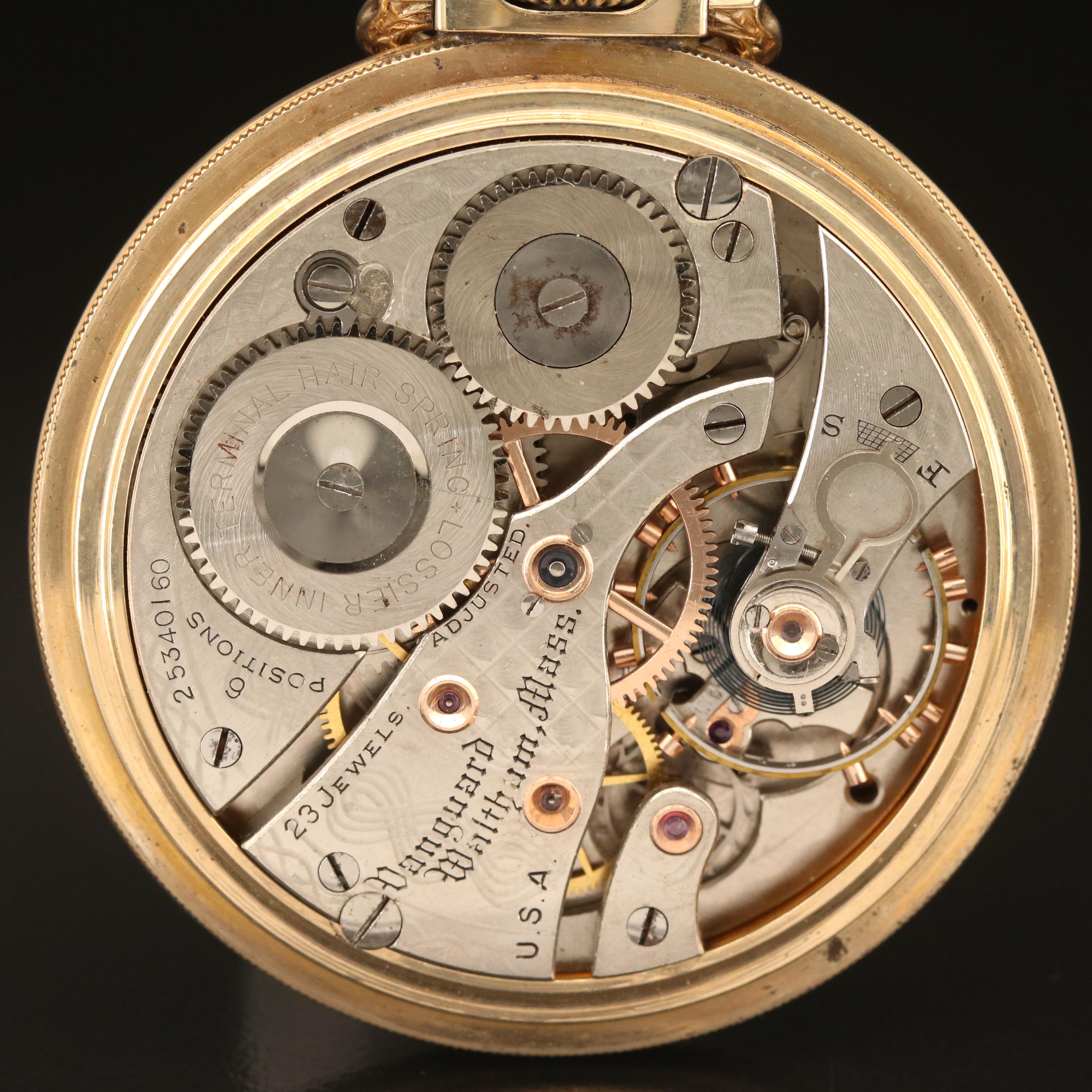 1926 Waltham "Vanguard Railroad" with Wind Indicator Pocket Watch