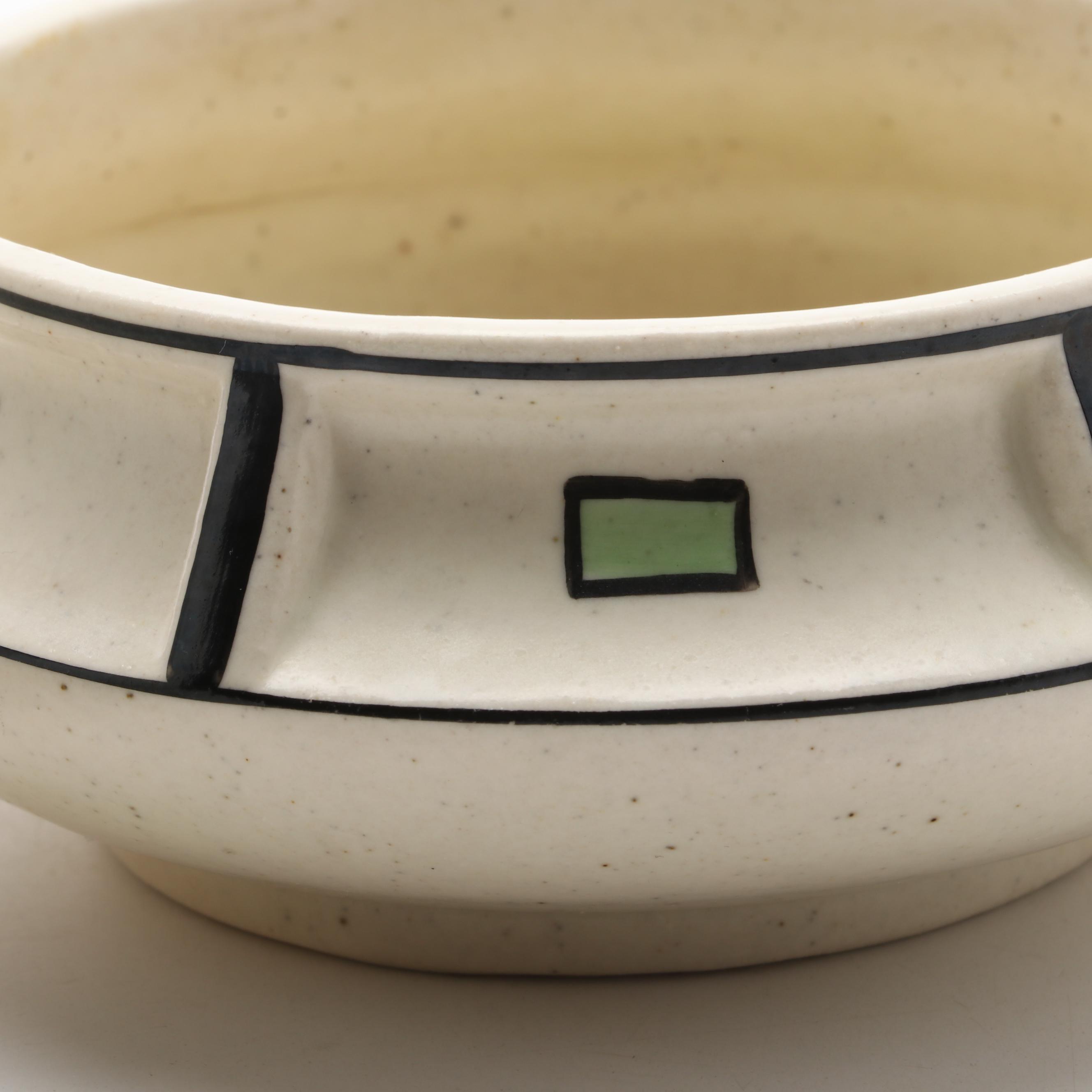 Roseville Pottery Art Deco Creamware Flower Frog, Early 20th Century