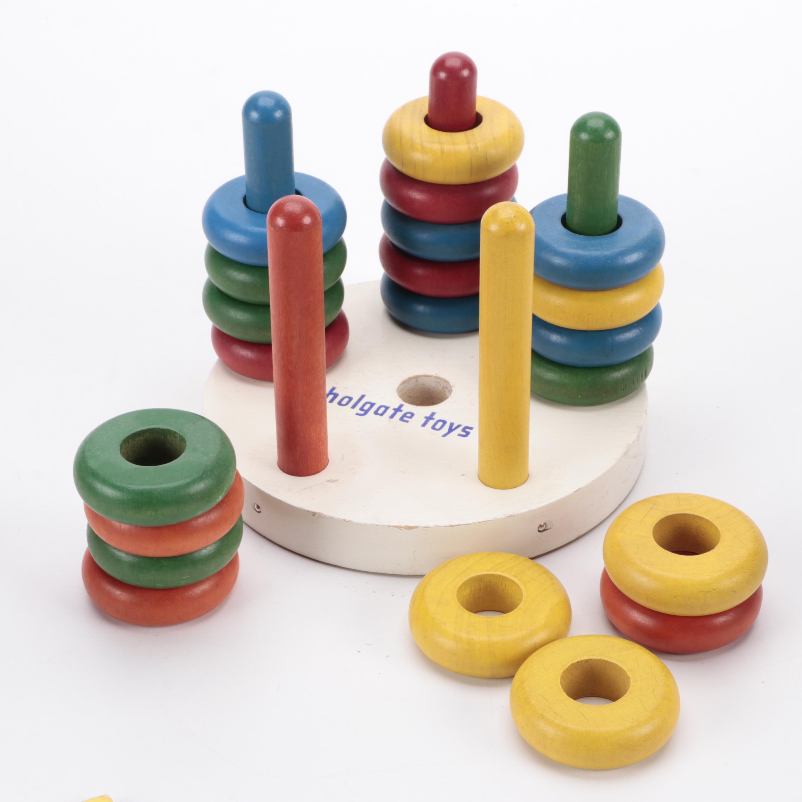 Holgate Toys Wooden Stacking Rings, Alphabet Blocks and More with 1949 Catalog