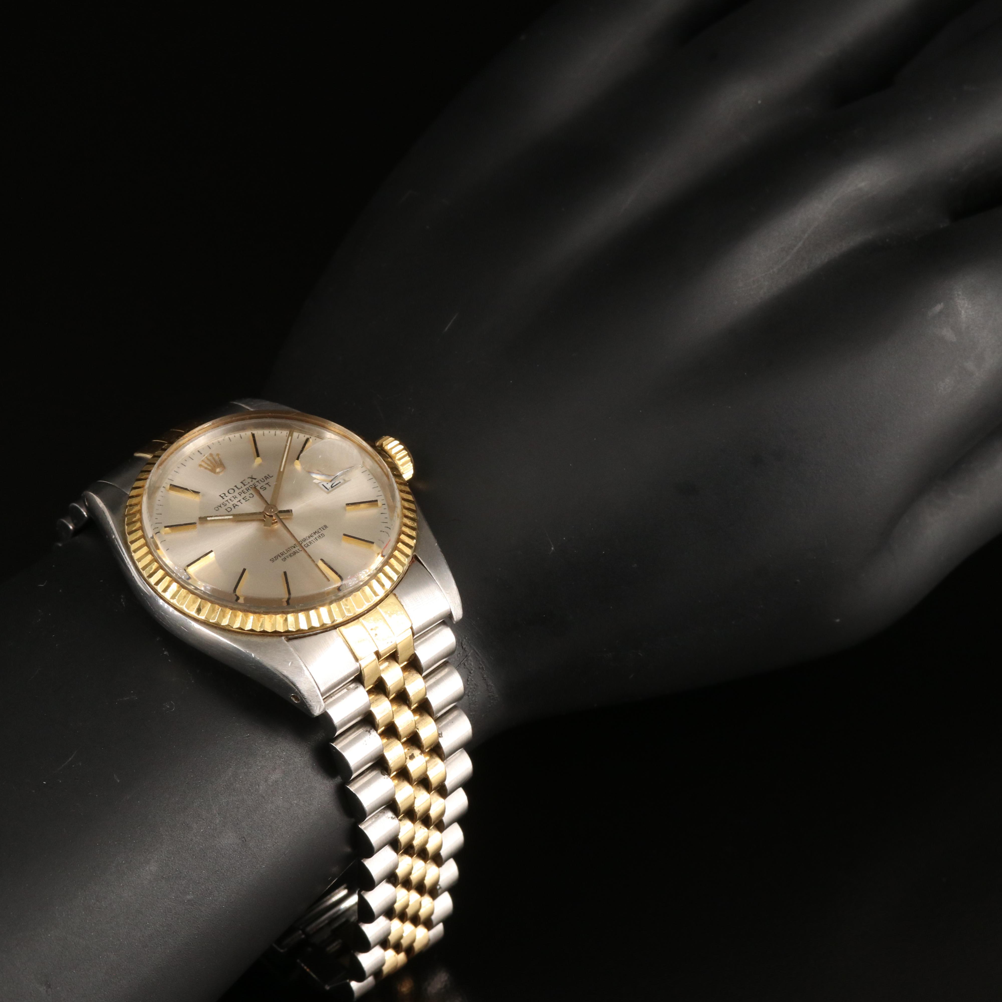 Rolex 18k and Stainless Steel Oyster Perpetual Datejust Watch Circa 1985