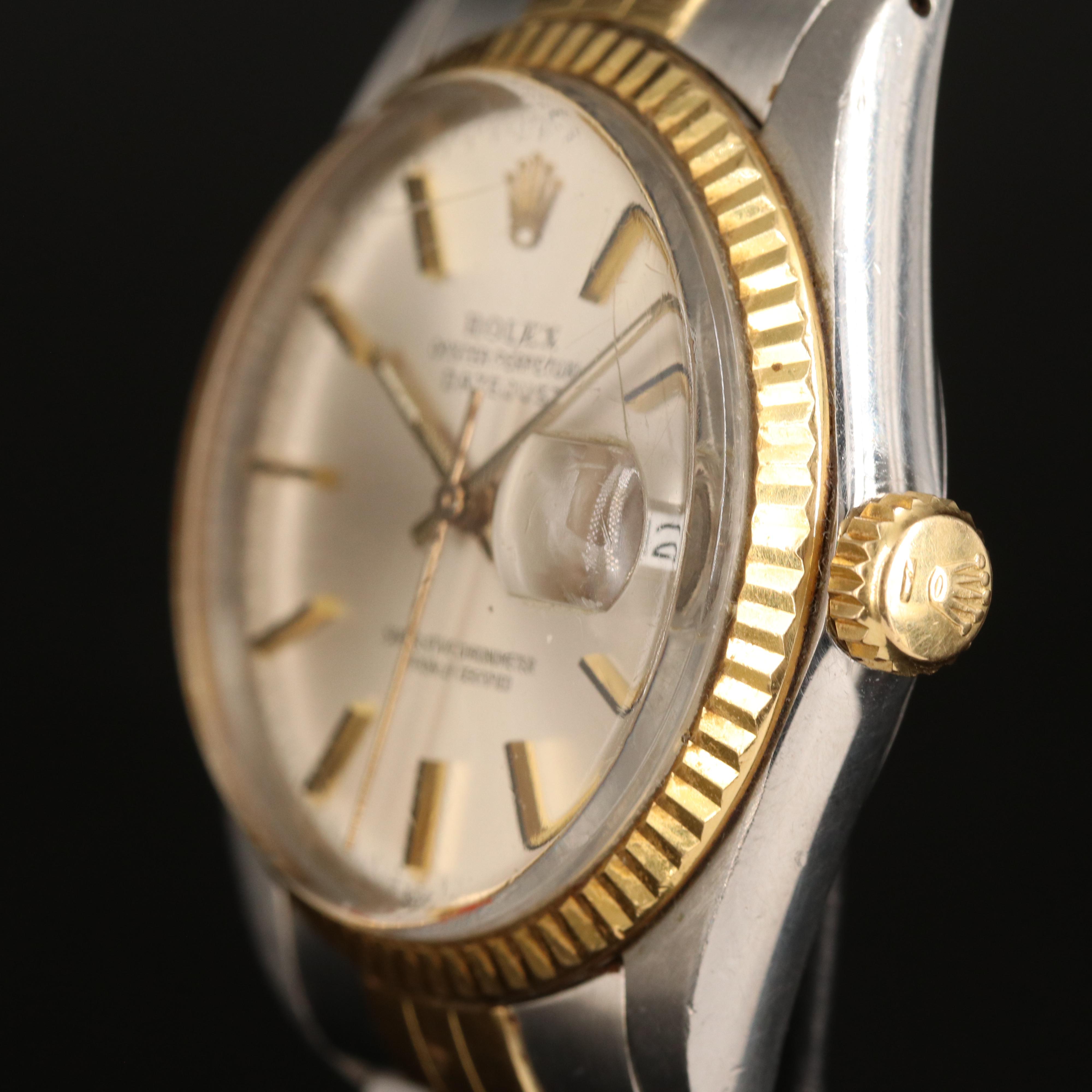 Rolex 18k and Stainless Steel Oyster Perpetual Datejust Watch Circa 1985