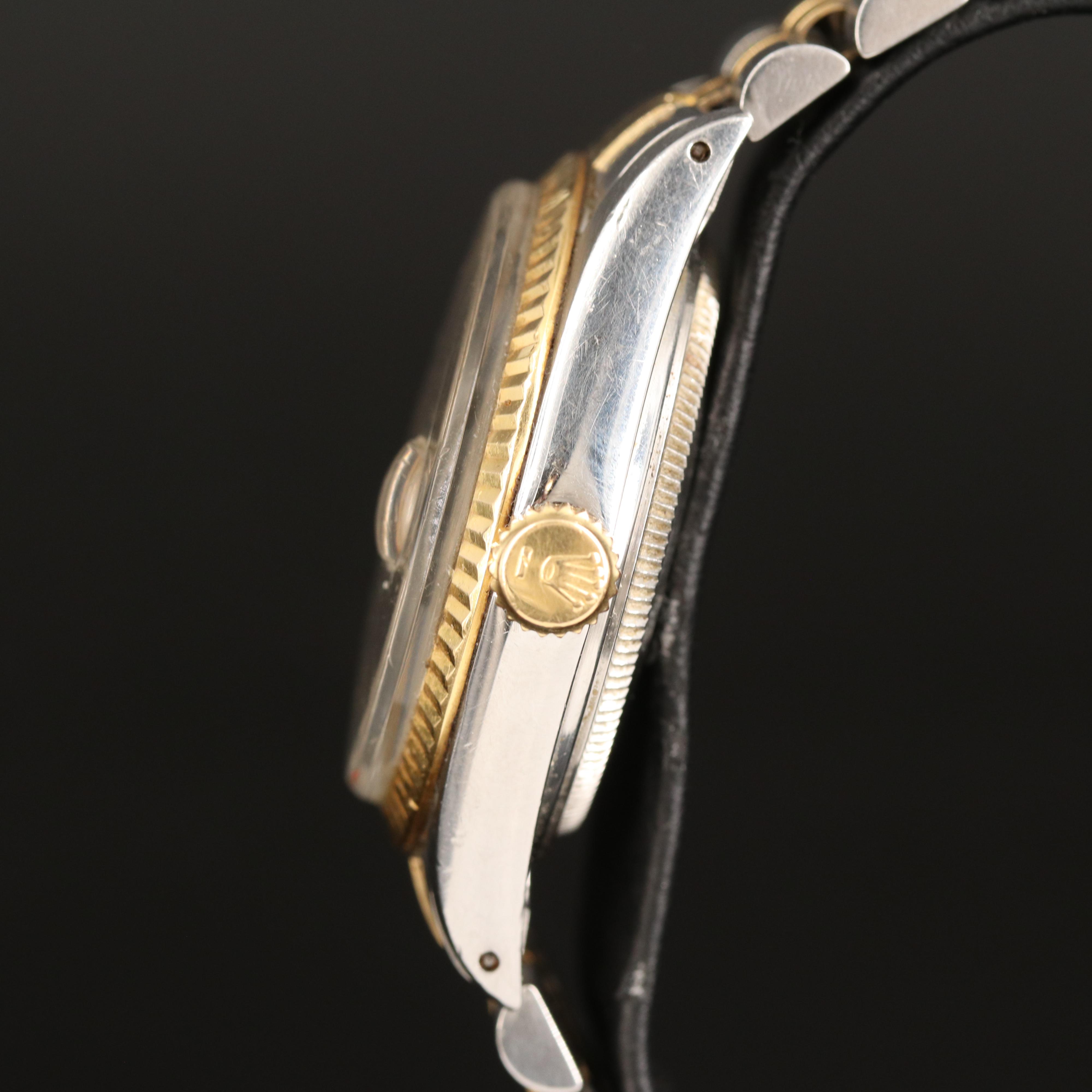 Rolex 18k and Stainless Steel Oyster Perpetual Datejust Watch Circa 1985