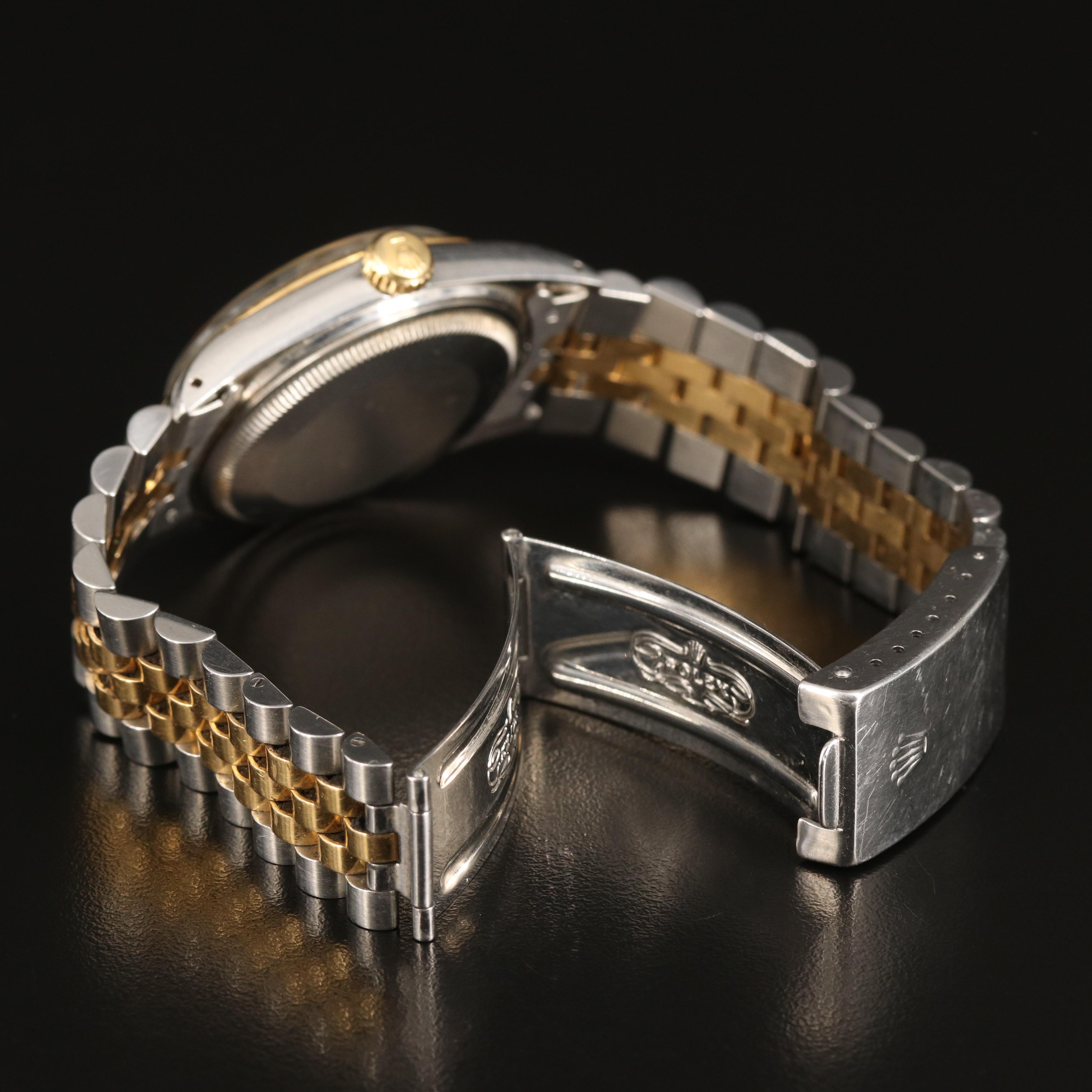 Rolex 18k and Stainless Steel Oyster Perpetual Datejust Watch Circa 1985