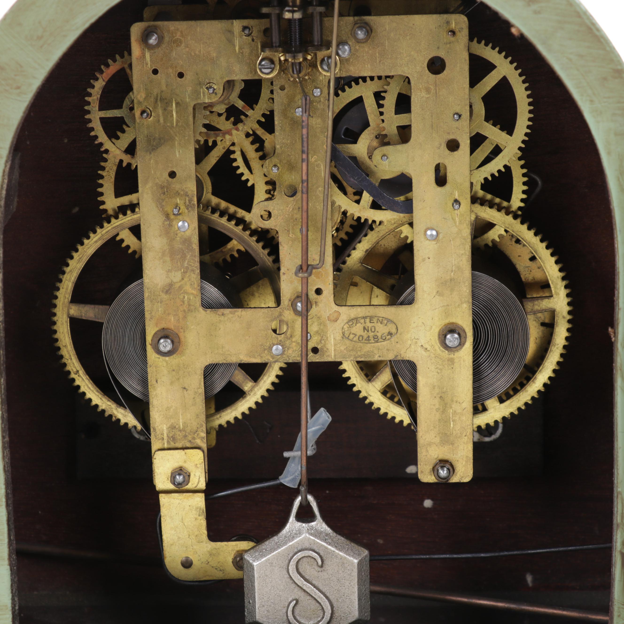 Hand-Painted and Stenciled Sessions Tambour Mantel Clock