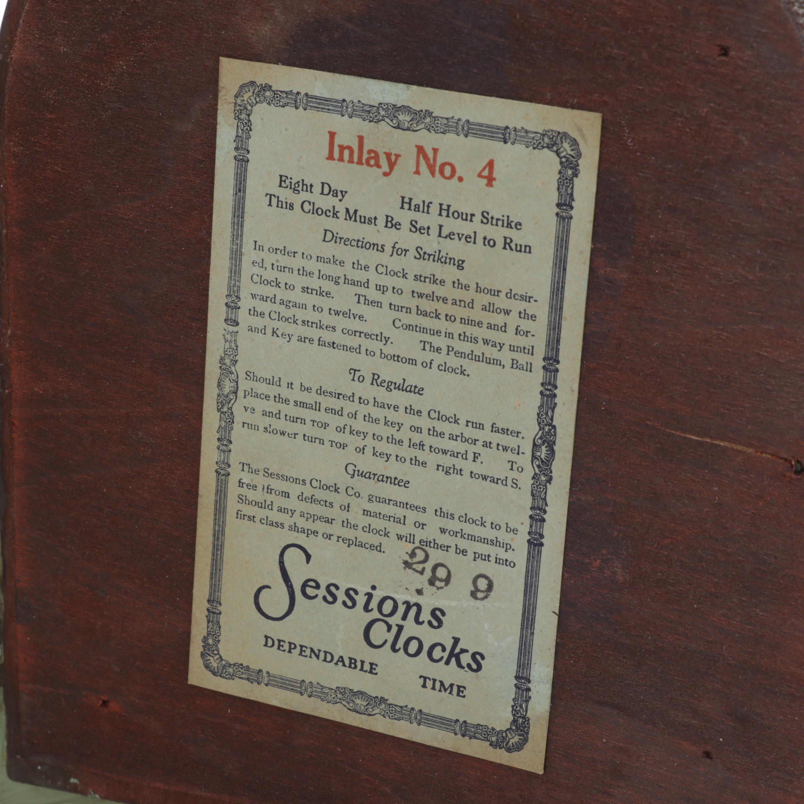 Hand-Painted and Stenciled Sessions Tambour Mantel Clock