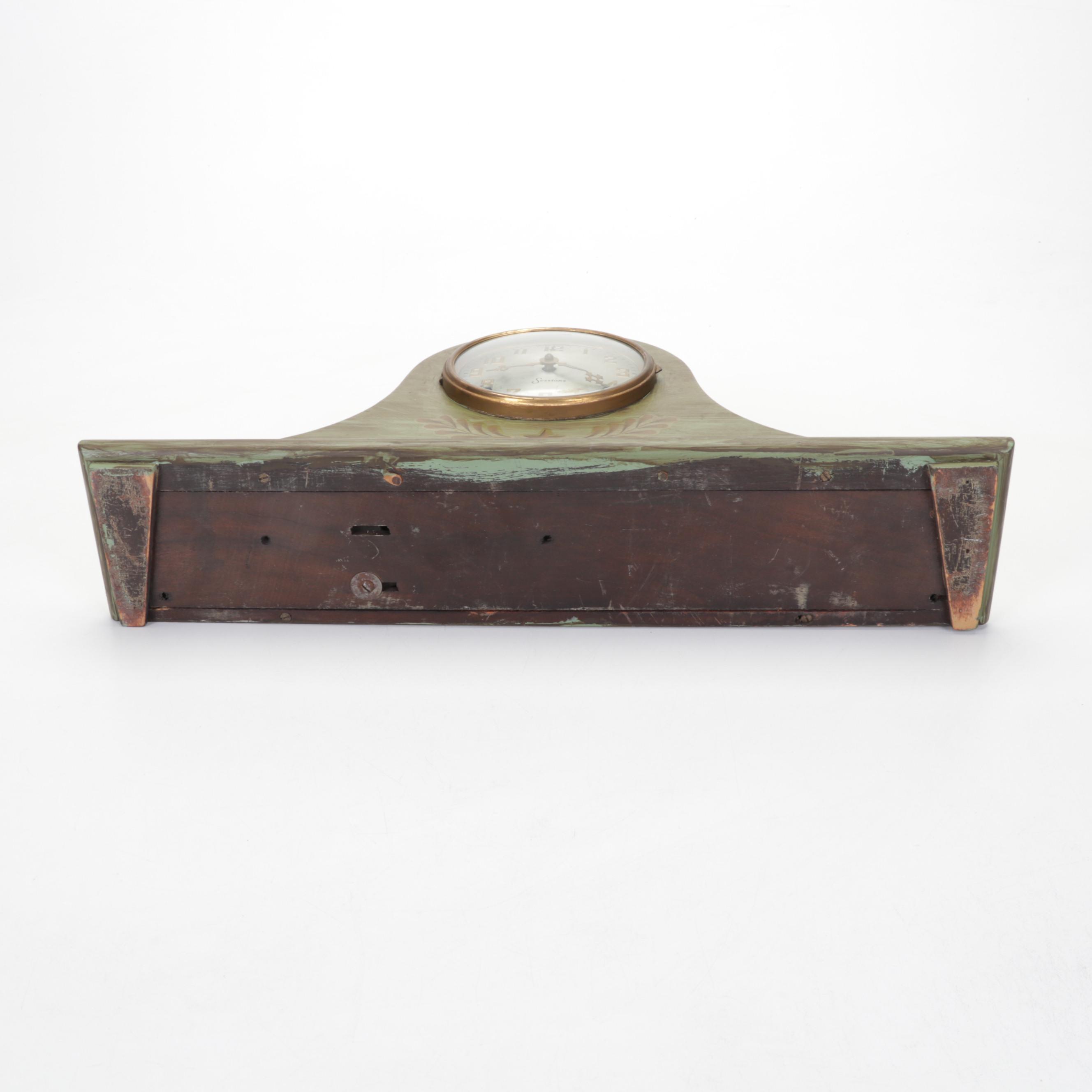 Hand-Painted and Stenciled Sessions Tambour Mantel Clock