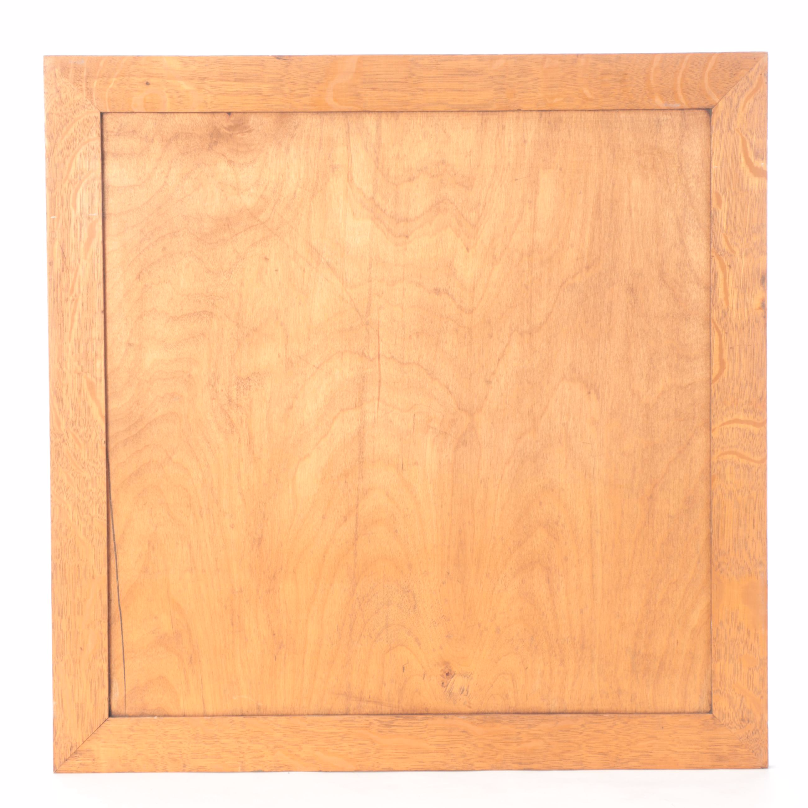 Oak Framed Walnut and Butternut Chess and Checkers Game Board