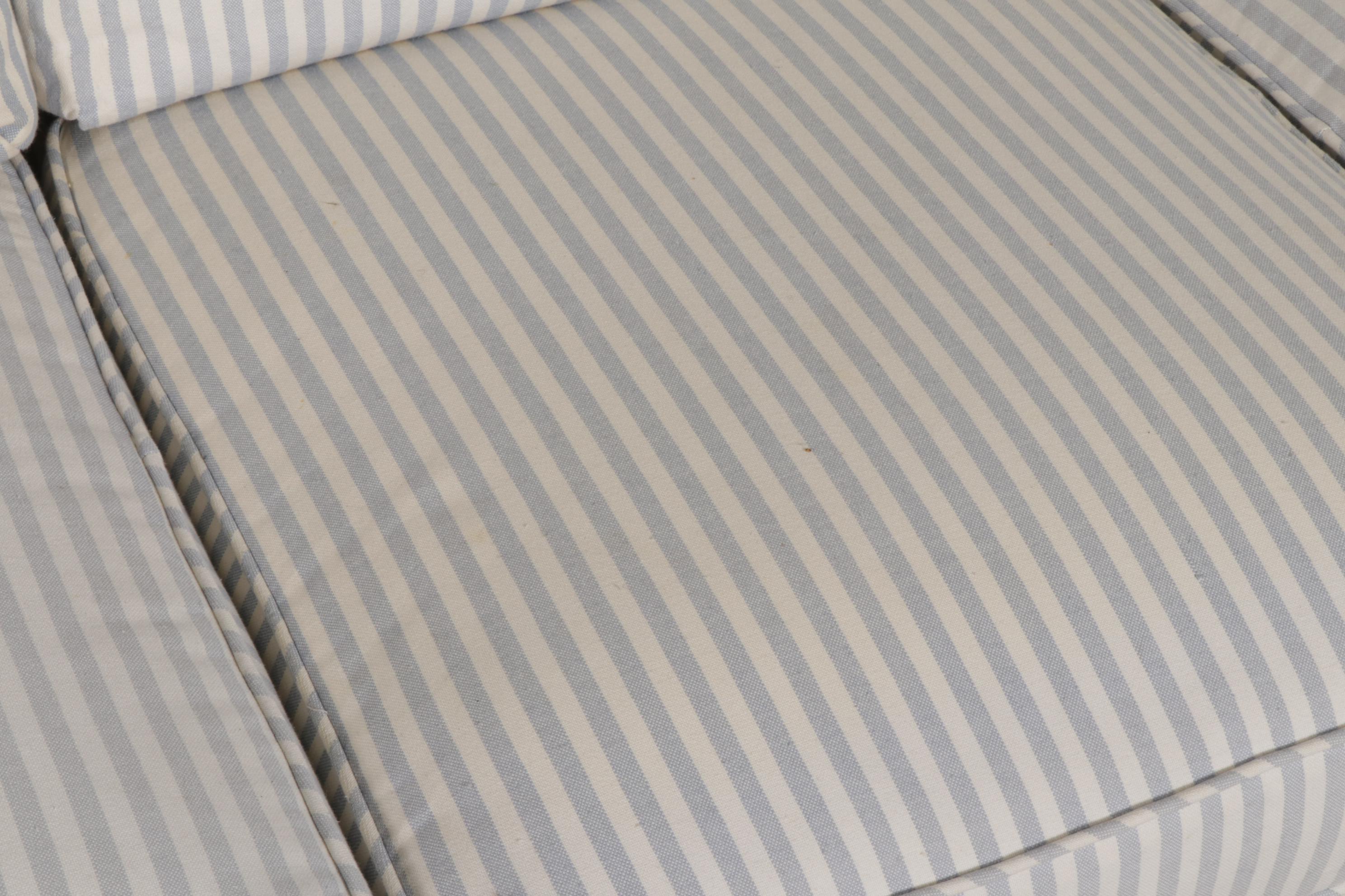 Lee Industries Striped Canvas Upholstered Sofa, Late 20th Century
