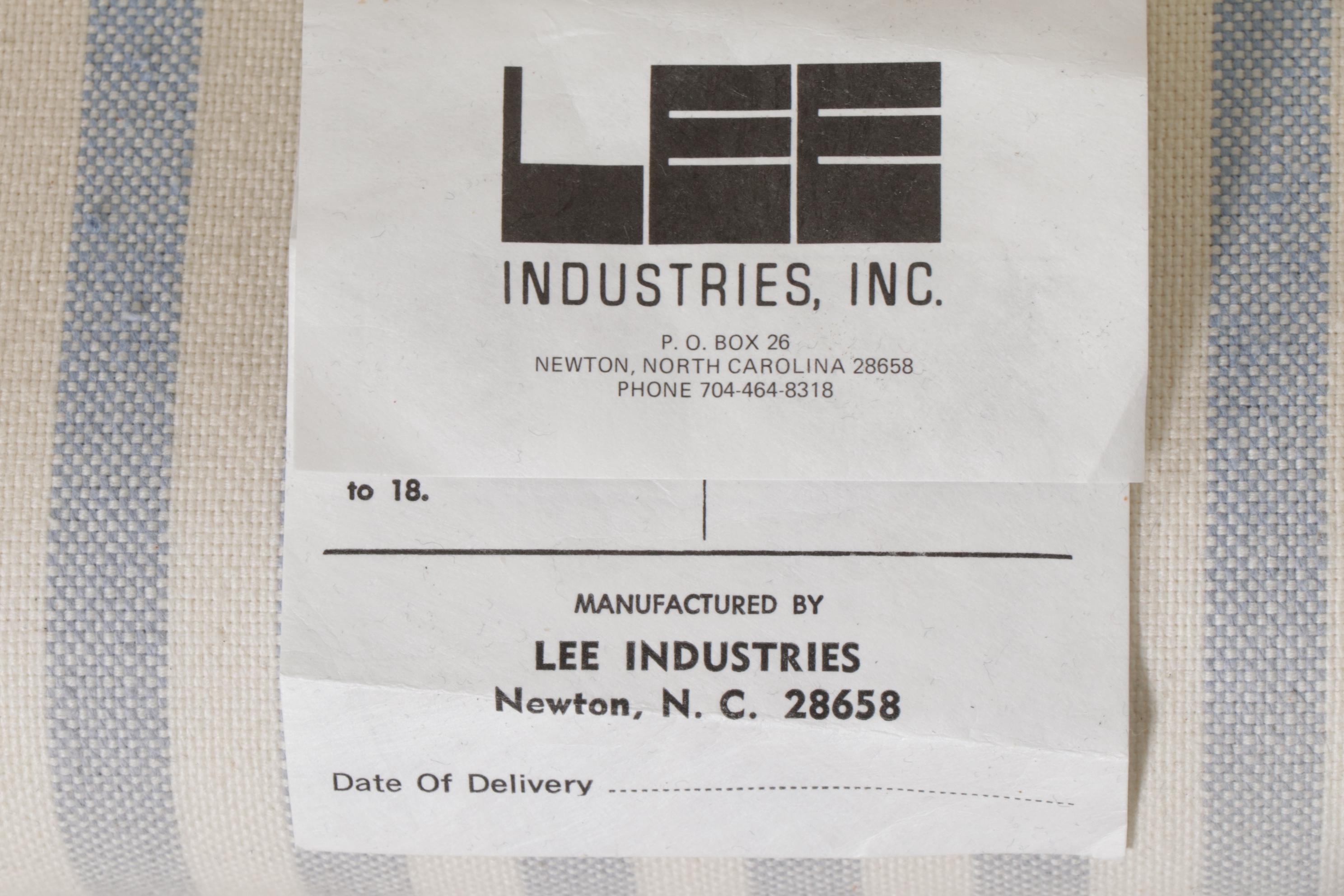 Lee Industries Striped Canvas Upholstered Sofa, Late 20th Century