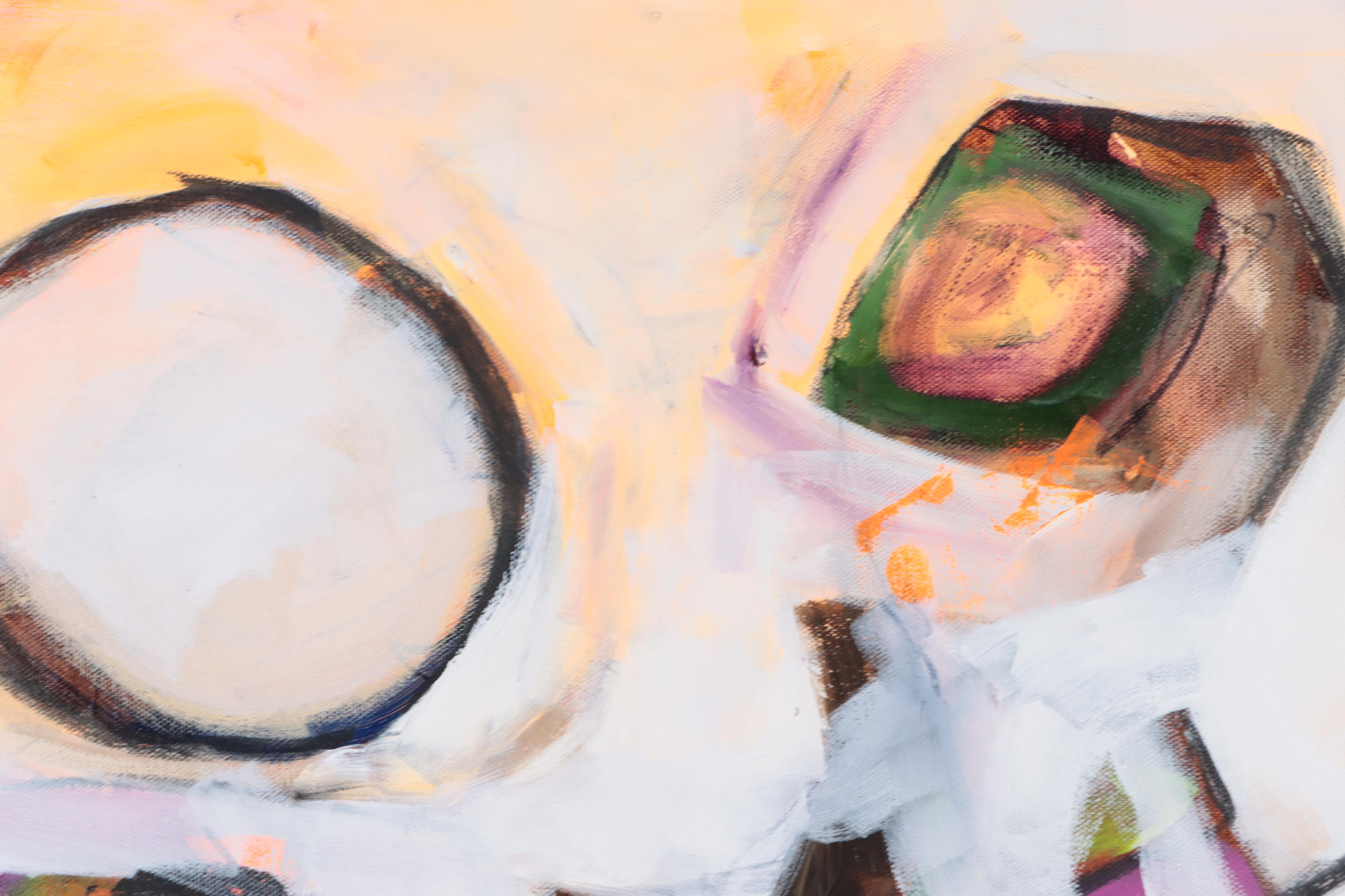 Milagros Pongo Abstract Mixed Media Painting "Filautía (Greek)," 21st Century