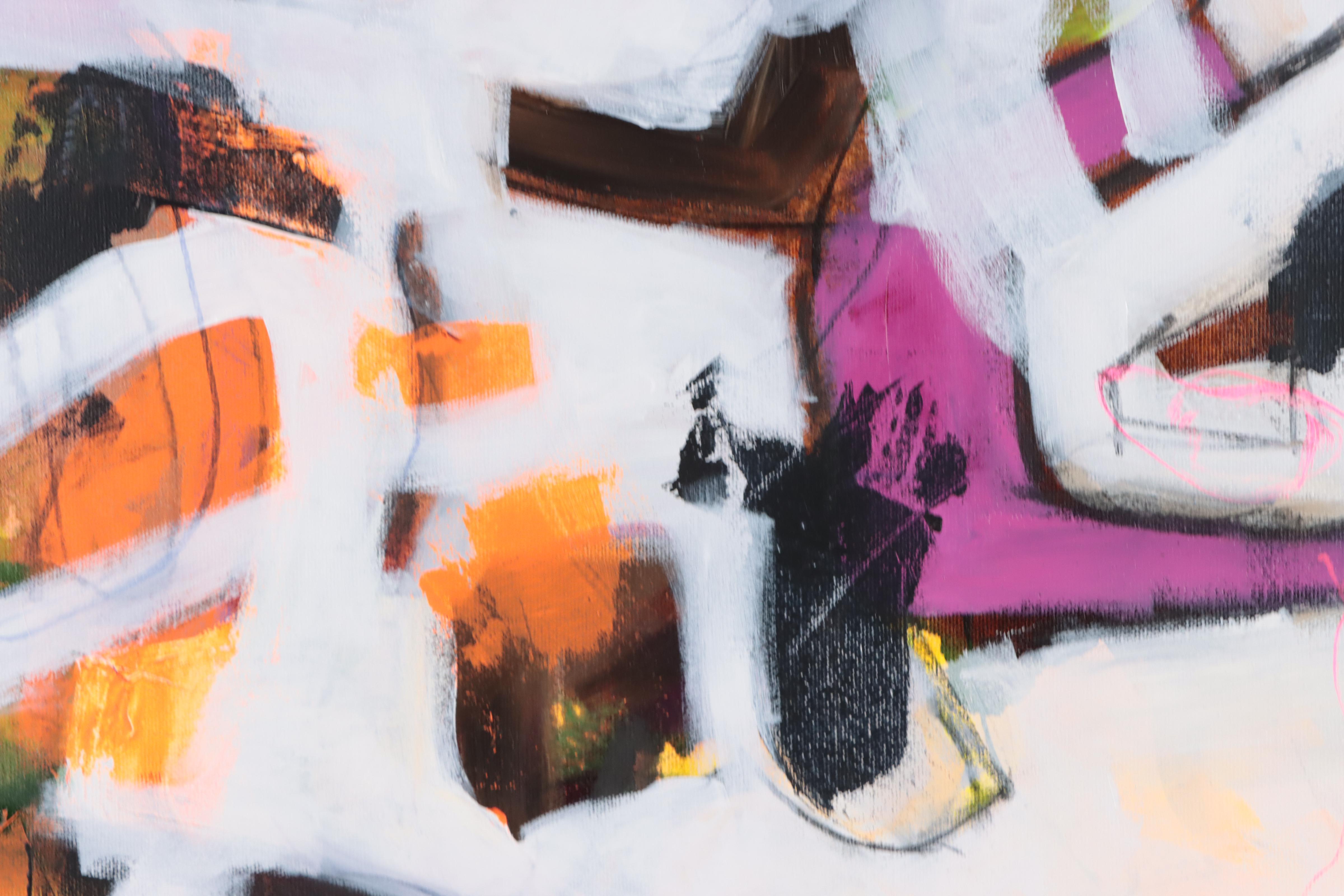 Milagros Pongo Abstract Mixed Media Painting "Filautía (Greek)," 21st Century