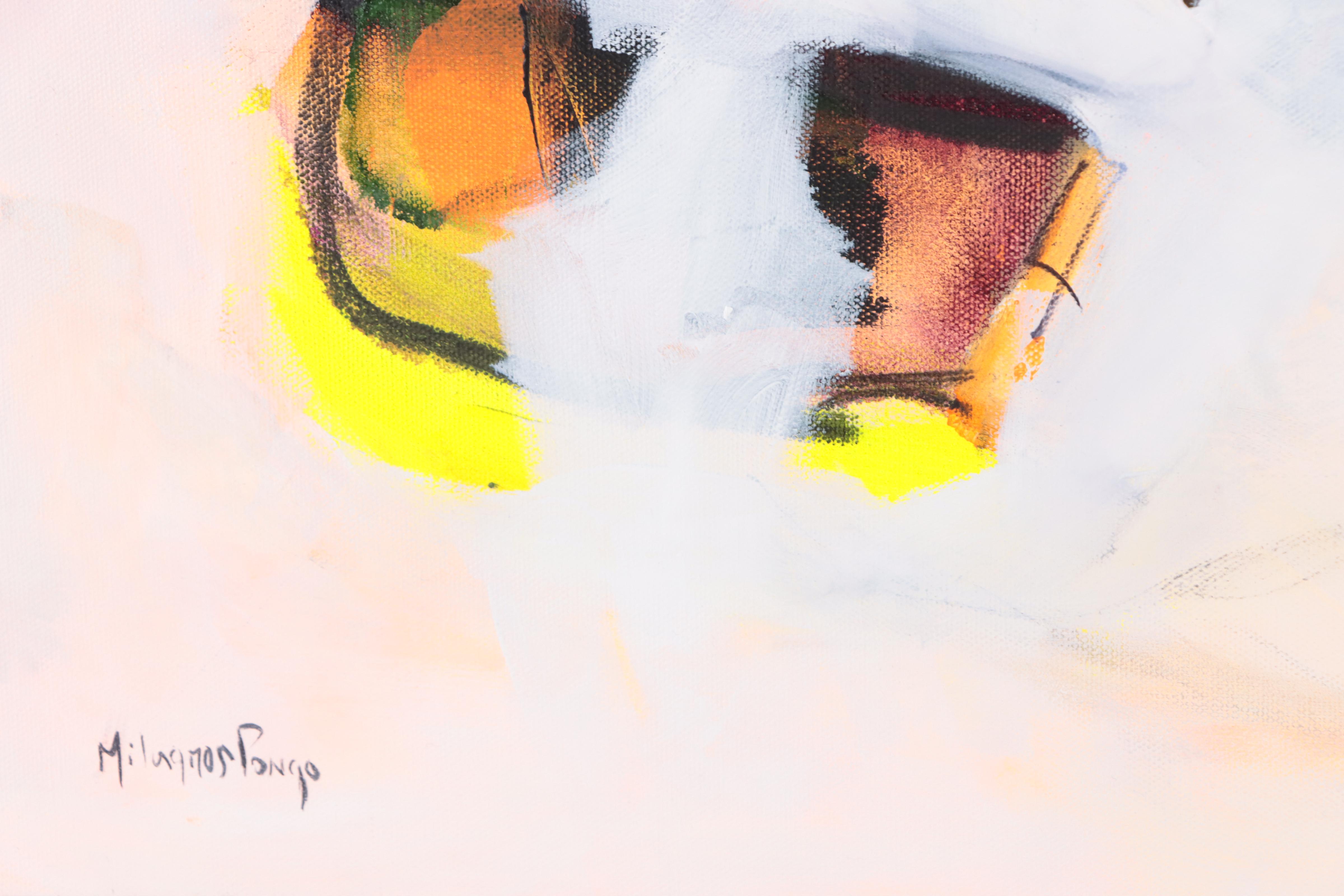 Milagros Pongo Abstract Mixed Media Painting "Filautía (Greek)," 21st Century