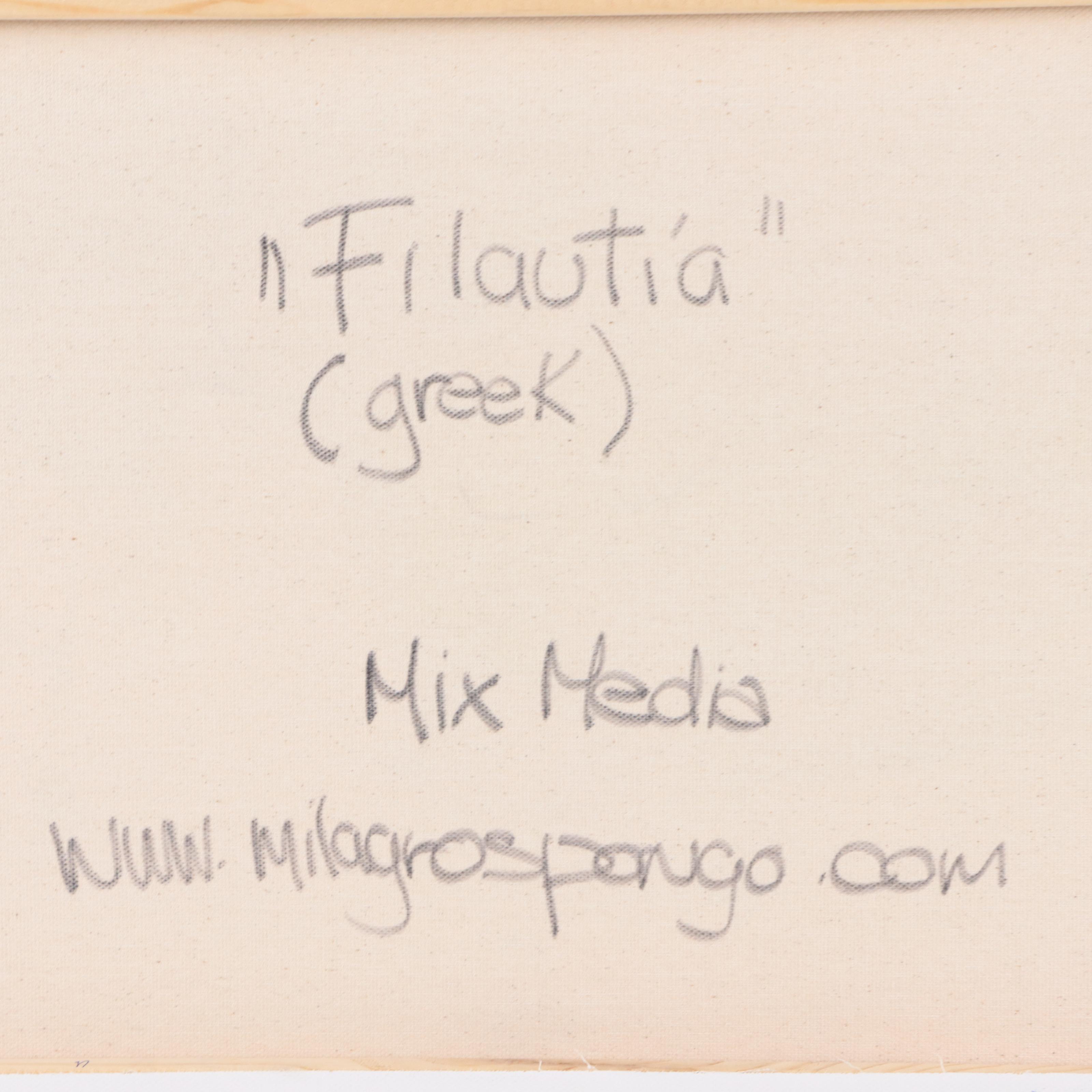 Milagros Pongo Abstract Mixed Media Painting "Filautía (Greek)," 21st Century